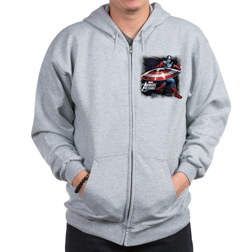 Captain America Shield Zip Hoodie - Marvel Superhero Sweatshirt for Men & Women | Perfect for Cosplay, Comic Con & Casual Wear