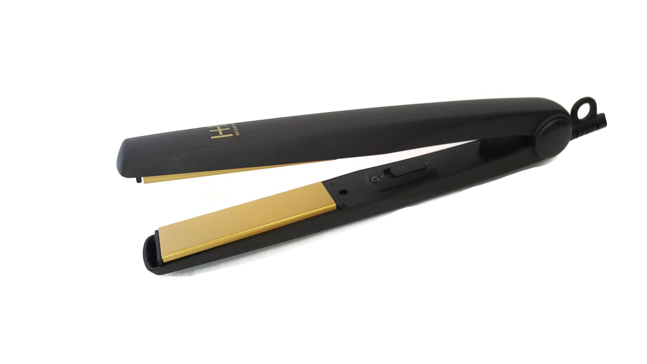 Professional Gold Ceramic Flat Iron for Hair Styling - Fast Heating, Adjustable Temperature, Anti-Frizz - Perfect for Straightening, Curling & Smoothing at Home or Salon