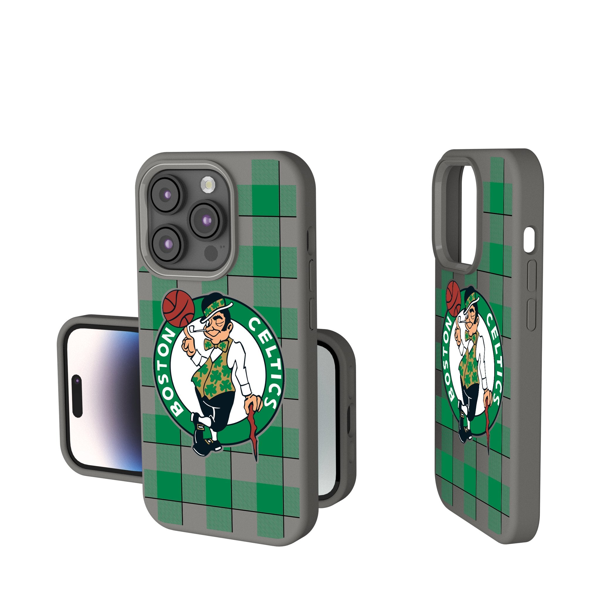 Boston Celtics Plaid Soft Touch Phone Case - Shockproof & Slim Design for iPhone & Samsung - Perfect for Celtics Fans & Basketball Enthusiasts - Great for Game Day, Work & Everyday Use