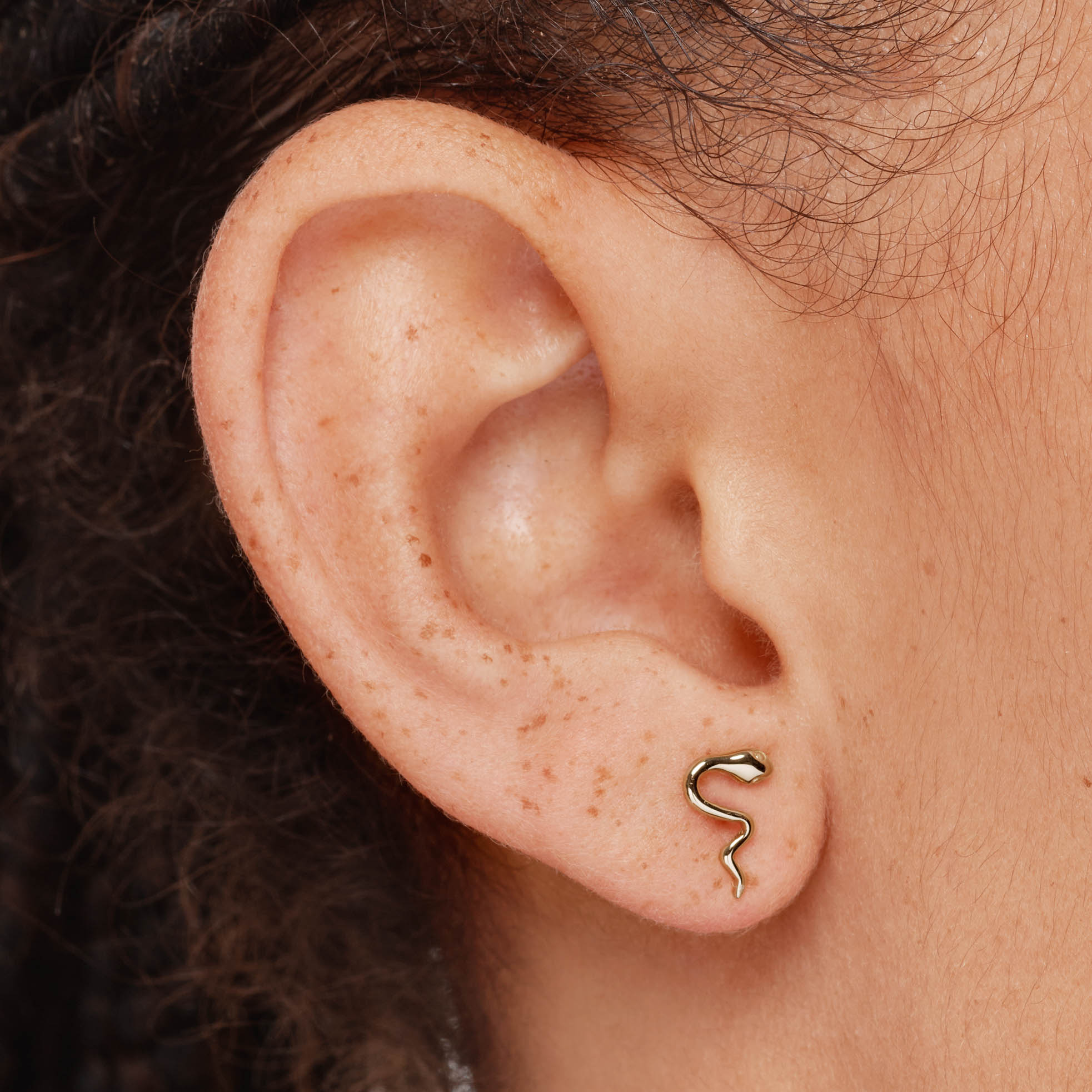 10K Gold Snake Stud Earrings for Women - Hypoallergenic Fashion Jewelry for Parties, Gifts & Everyday Wear