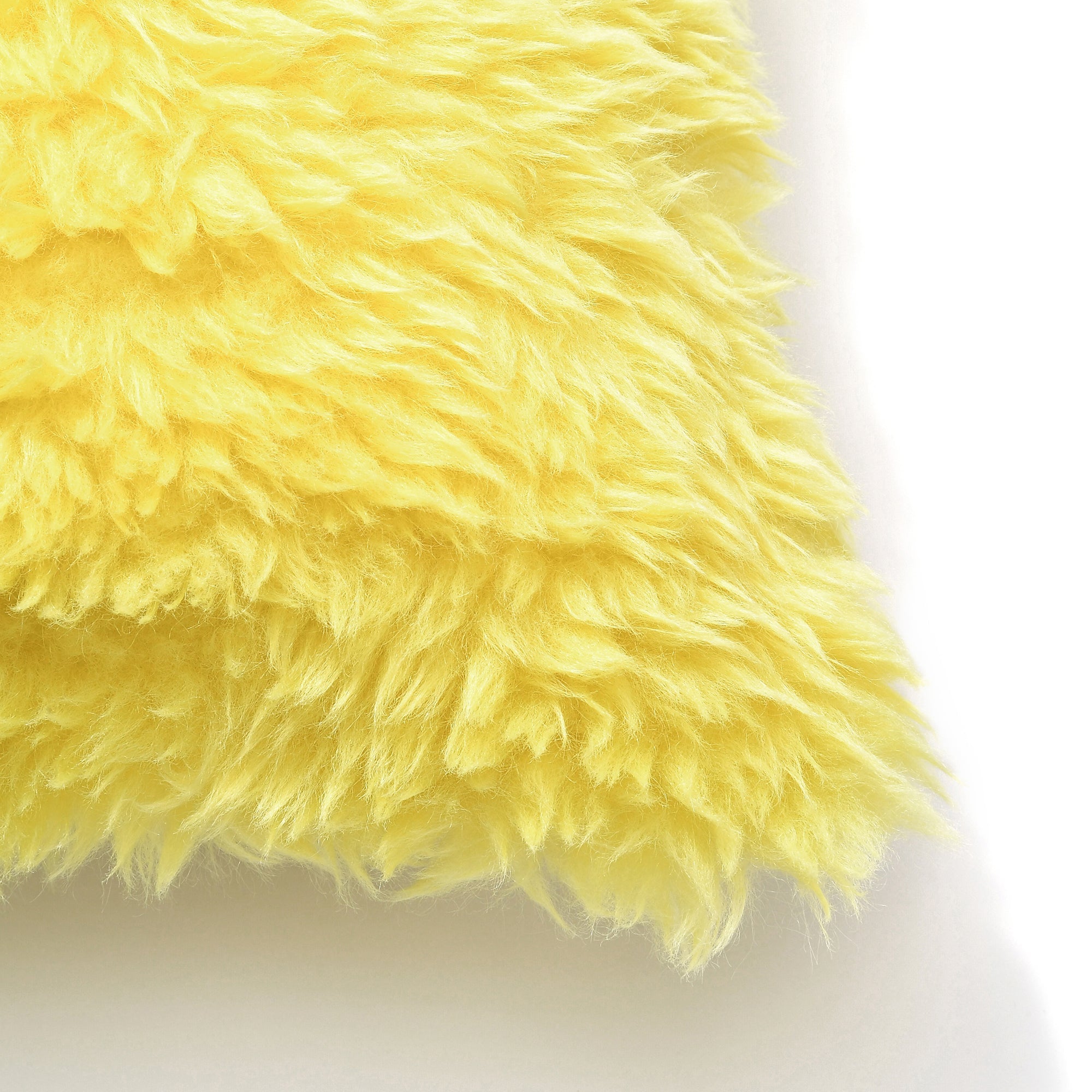 Premium 450x450 Fur V Cushion Cover - Soft Light Yellow Decorative Pillow Case for Living Room Sofa, Bedroom & Home Decor