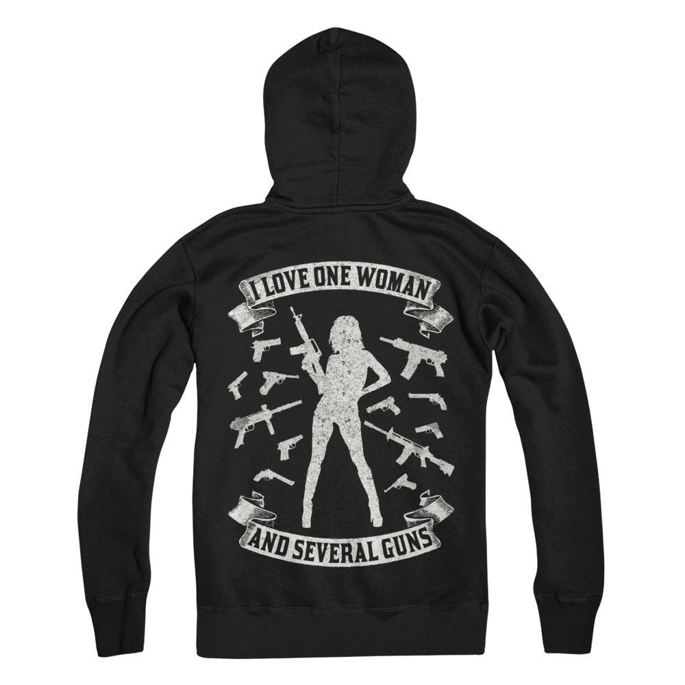 I Love One Woman and Several Guns Shirt Hoodie - Funny Graphic Novelty Sweatshirt for Men & Women - Perfect for Gun Enthusiasts, Hunting Trips, and Second Amendment Supporters