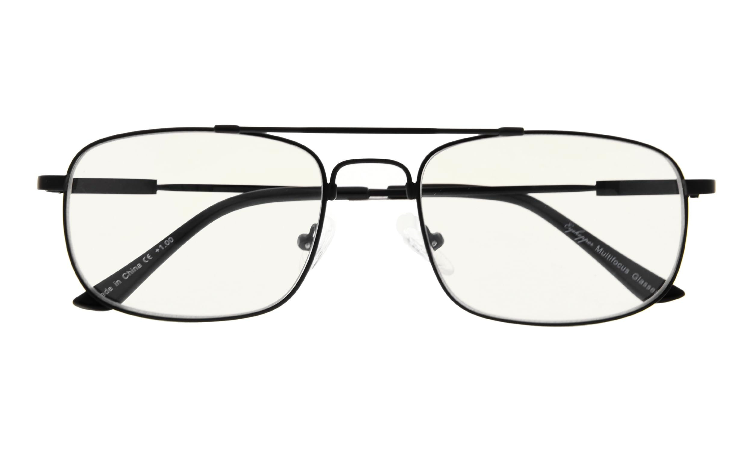 BFOCO Progressive Multifocal Reading Glasses for Women & Men - Blue Light Blocking Computer Glasses with Spring Hinge (2.00 Strength, Black) - Perfect for Reading, Computer Work & Screen Time Protection