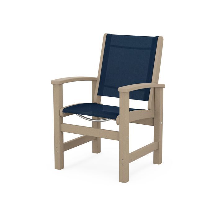 POLYWOOD Coastal Dining Chair - Weather-Resistant Outdoor Furniture, All-Weather Adirondack Chair for Patio, Deck, Garden & Poolside - Perfect for Backyard, Beach House & Waterfront Dining