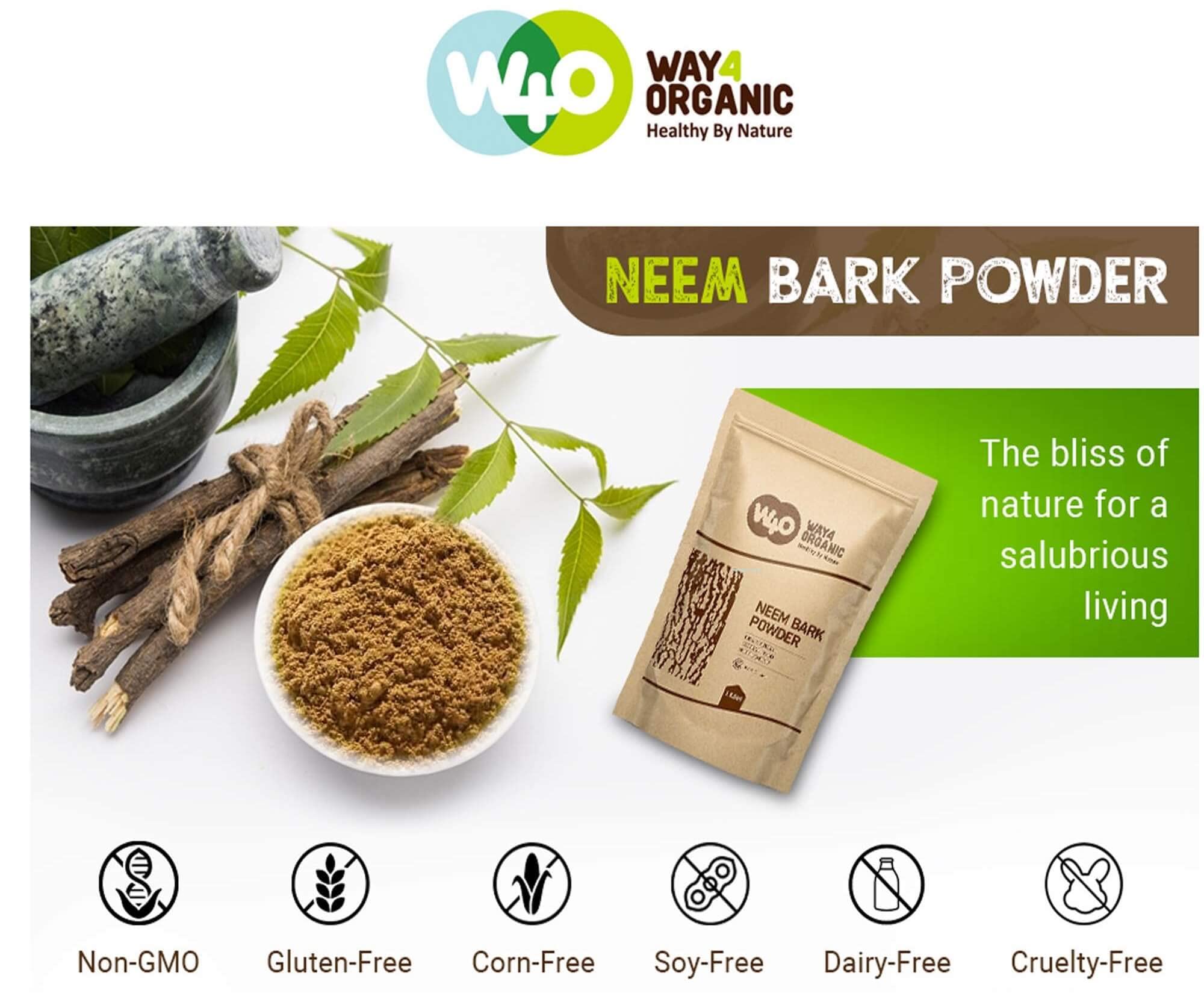 Organic Neem Bark Powder 16 Oz (1 lb) Pack of 2 - Natural Tooth Powder for Dental Care & Digestion Support - Herbal Remedy for Oral Hygiene, Gum Health & Detox - Perfect for Ayurvedic Routine & DIY Toothpaste