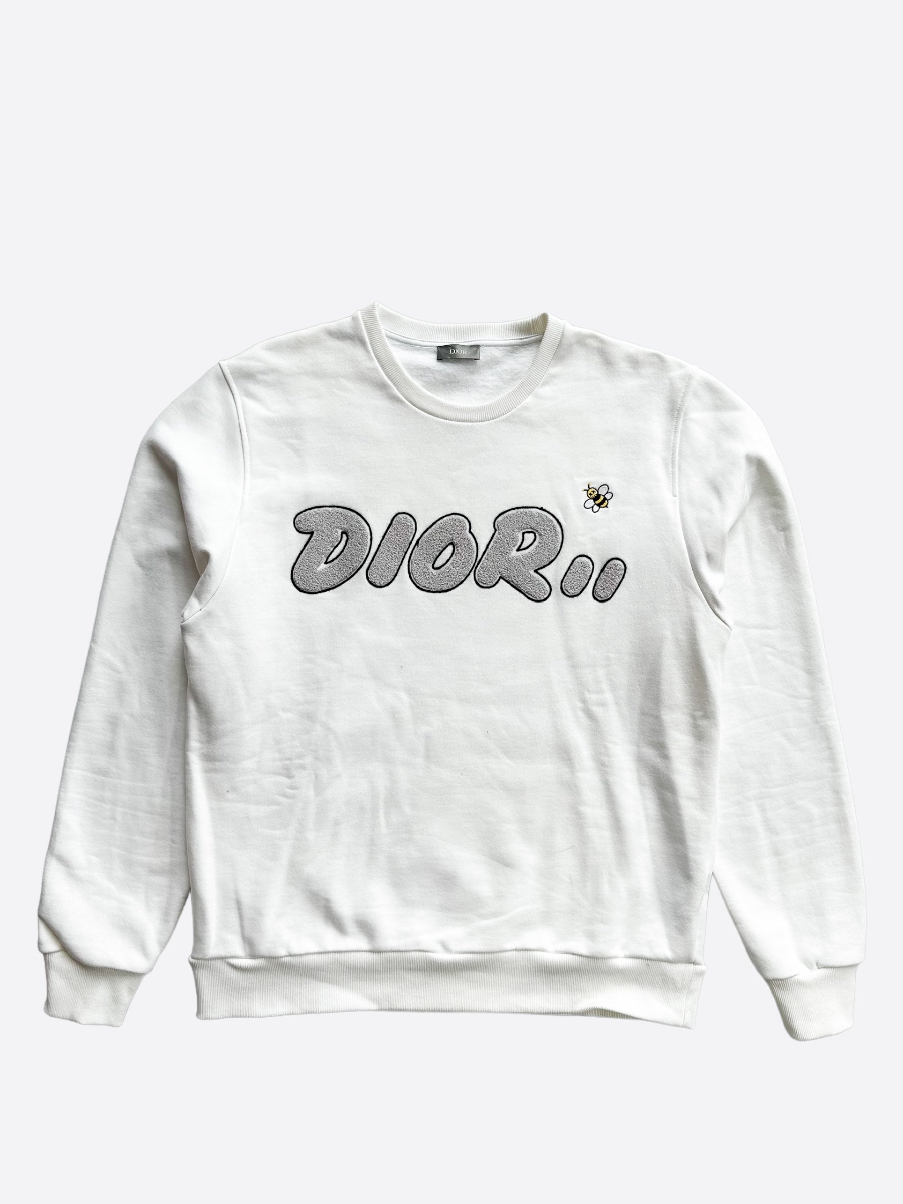 Dior x Kaws White & Grey Logo Sweater - Men's Fashion Hoodie for Casual Wear & Street Style Outfits