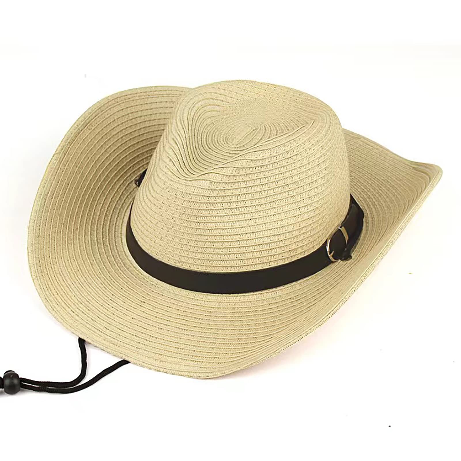 Cyanmor Western Cowboy Straw Hat for Men - Wide Brim Sun Hat for Summer, Beach & Outdoor Activities - UV Protection Sun Hat for Ranch, Fishing, Gardening & Vacation