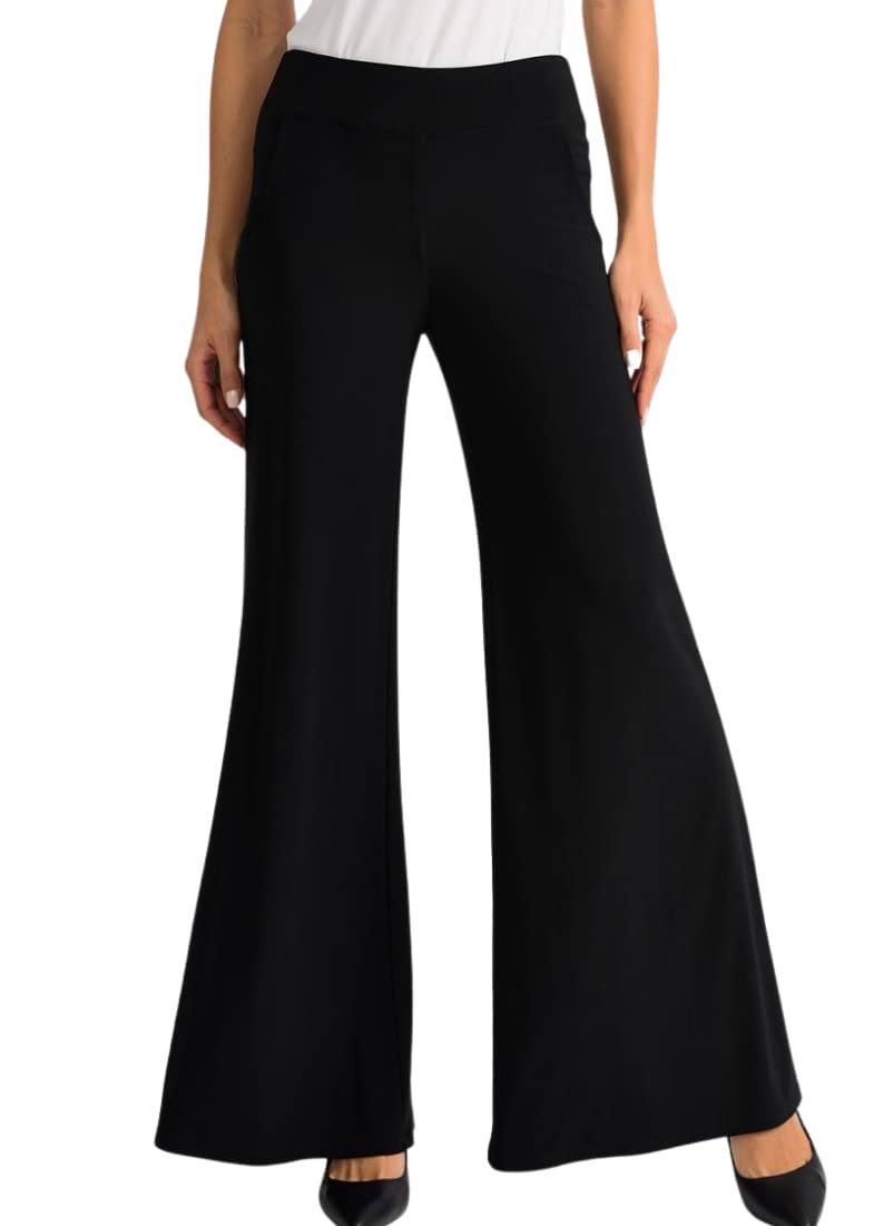 Women's High Waisted Wide Leg Pants - Soft Stretch Comfortable Lounge Pants for Casual Wear, Work & Travel | Style 161096
