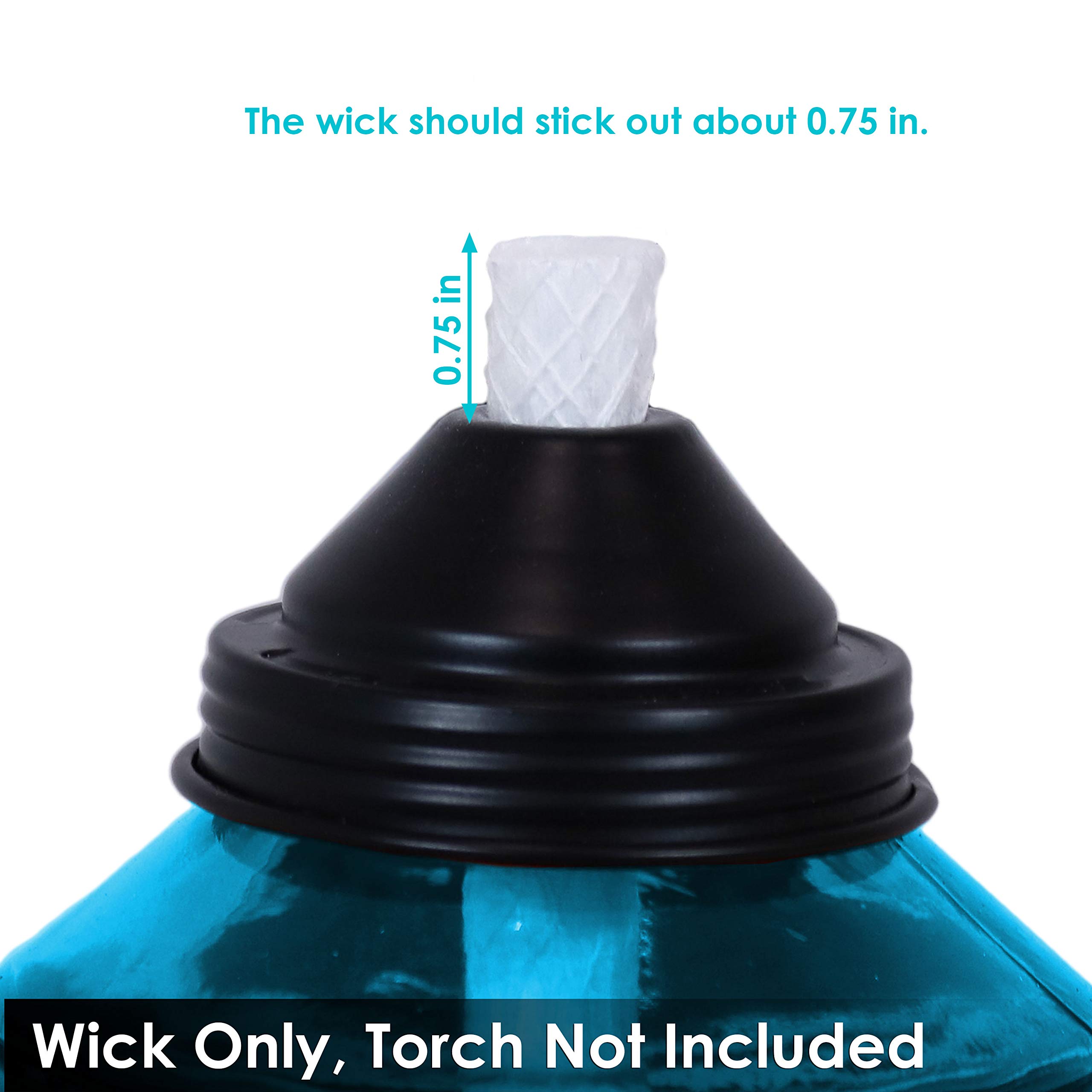 Sunnydaze 8-Pack Fiberglass Replacement Wicks for Outdoor Tiki Torches & Lamps - Durable Flame for Patio, Garden, Poolside & Backyard Decor