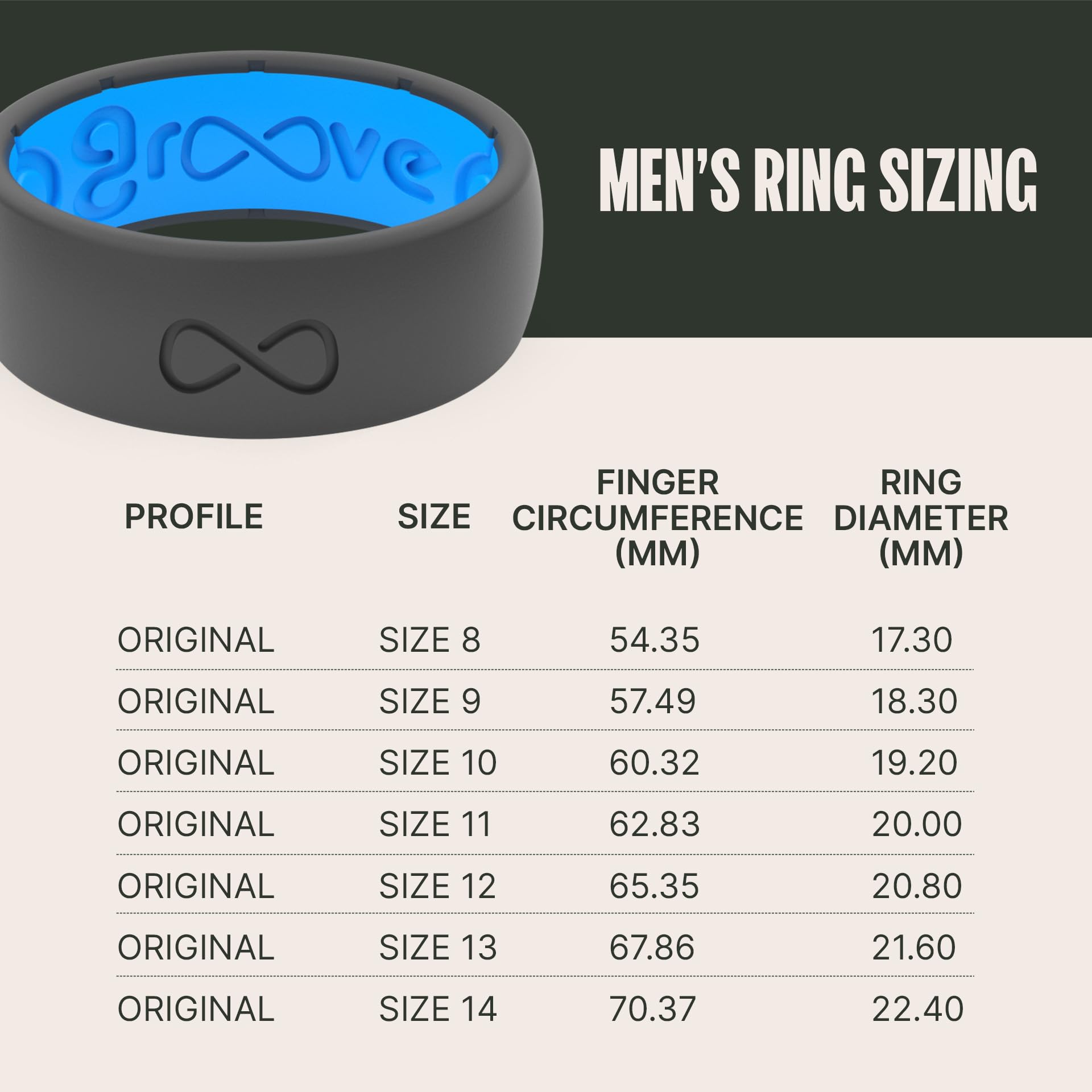 Groove Life Solid Silicone Ring for Men - Breathable Comfort Fit Wedding Band with Unique Design & Lifetime Warranty - Perfect for Active Lifestyle, Gym, Swimming & Outdoor Adventures