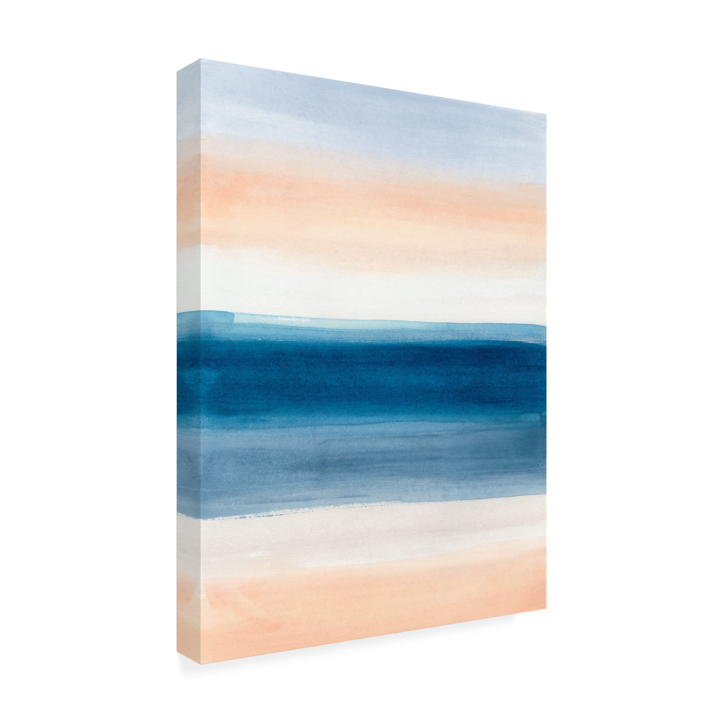 June Erica Vess Coastal Strata II Canvas Wall Art Print - Modern Beach Landscape Painting for Living Room, Bedroom & Office Decor