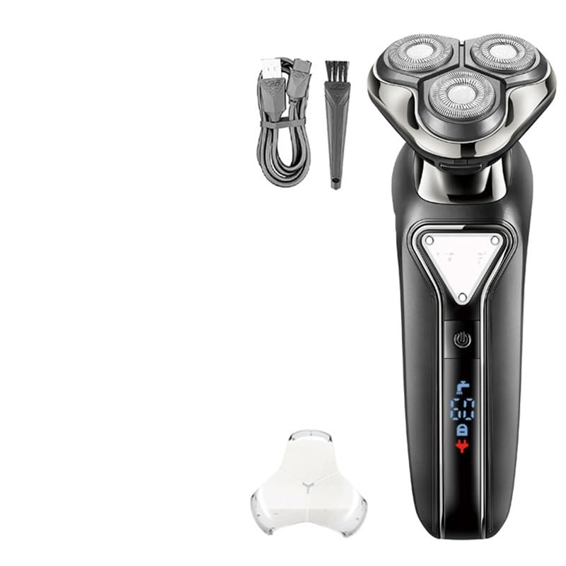 Premium Electric Head Shaver for Men - Wet & Dry Waterproof Rechargeable Beard Trimmer with LCD Display - Black Box - Perfect for Travel, Gym & Daily Grooming