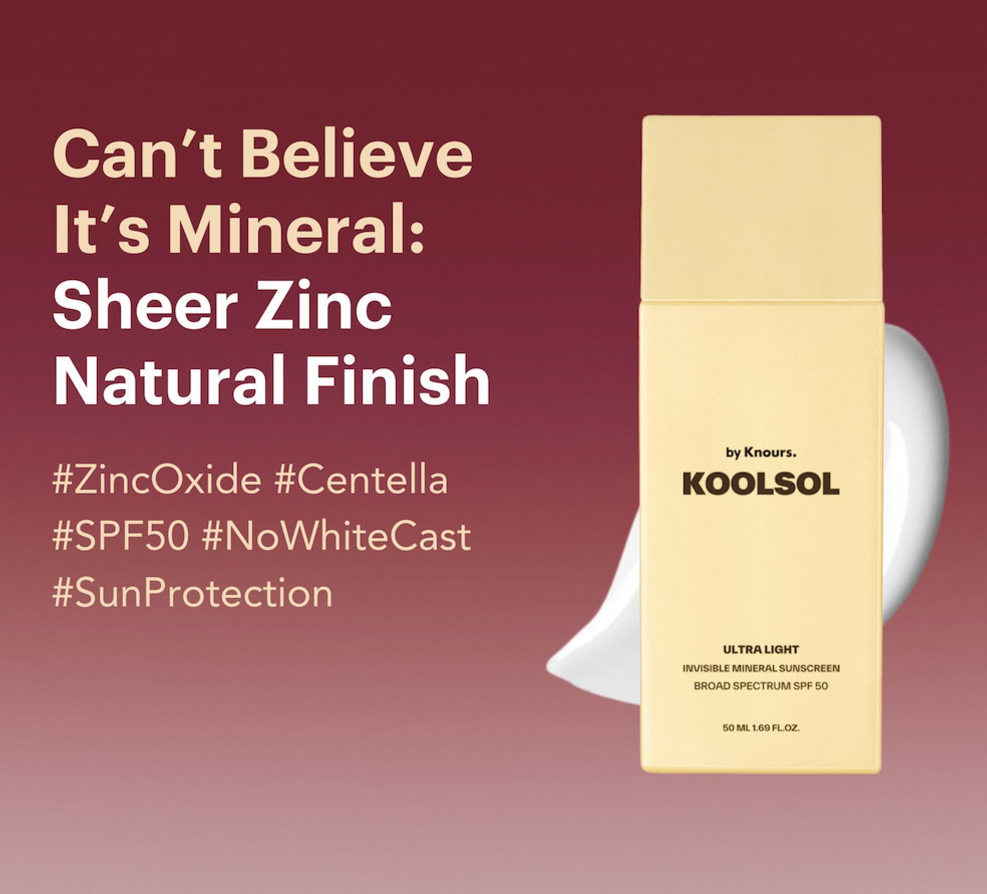 Knours SPF 50 Mineral Sunscreen - Lightweight & Moisturizing for All Skin Types | Daily Face Protection
