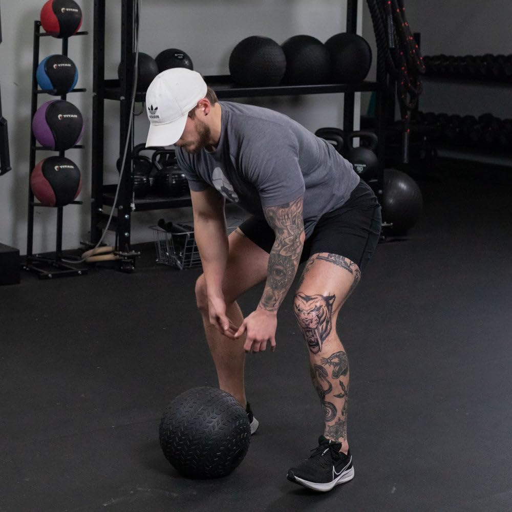 Titan Fitness Rubber Treadmill Slam Ball - Heavy Duty Dead Bounce Medicine Ball for Weight Training, CrossFit, HIIT Workouts - Perfect for Throwing, Catching, Slamming & Twisting Exercises - Gym, Home & Outdoor Fitness Equipment