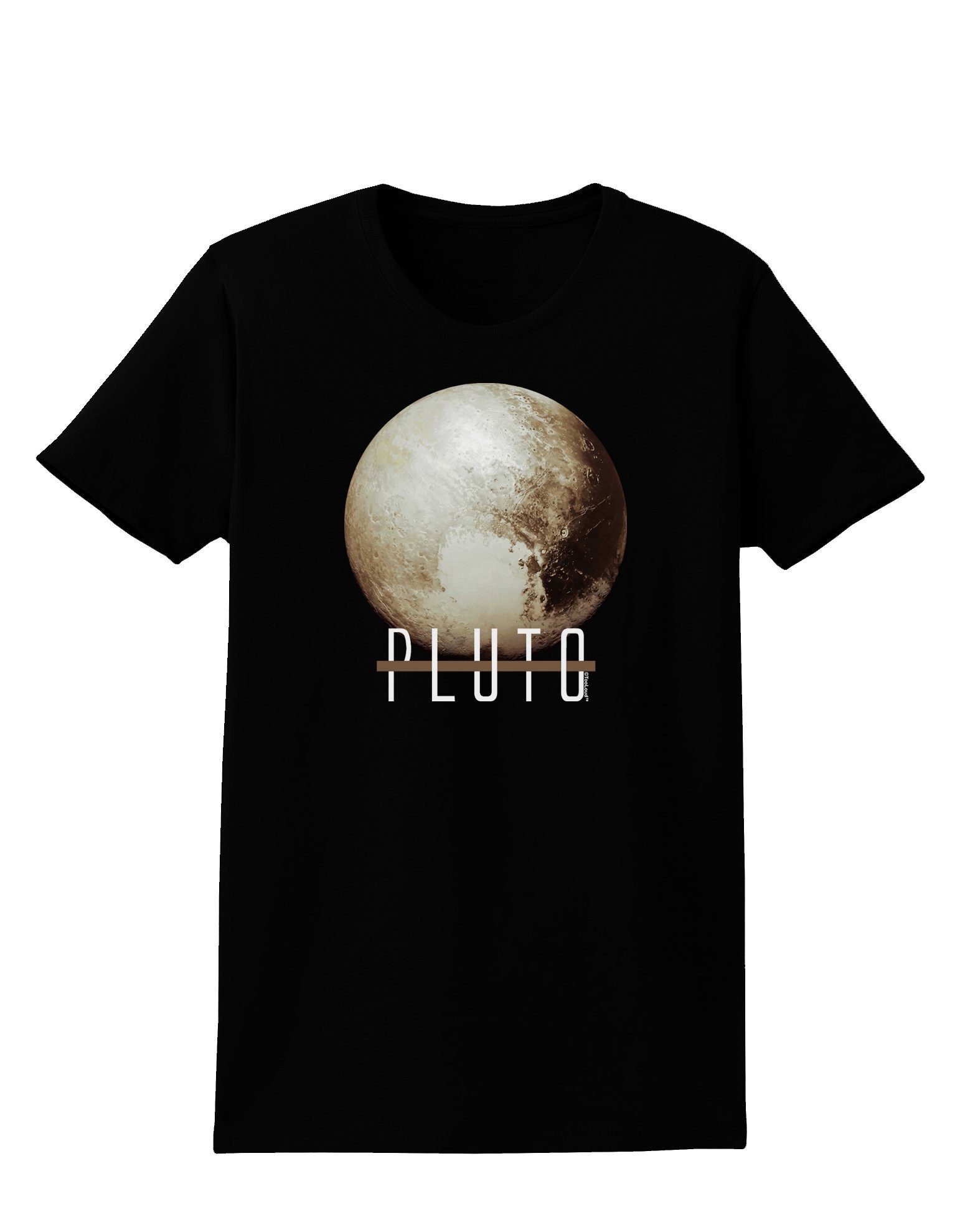 TooLoud Planet Pluto Graphic Dark Women's T-Shirt | Cool Space-Themed Tee for Casual Wear, Concerts & Everyday Outfits