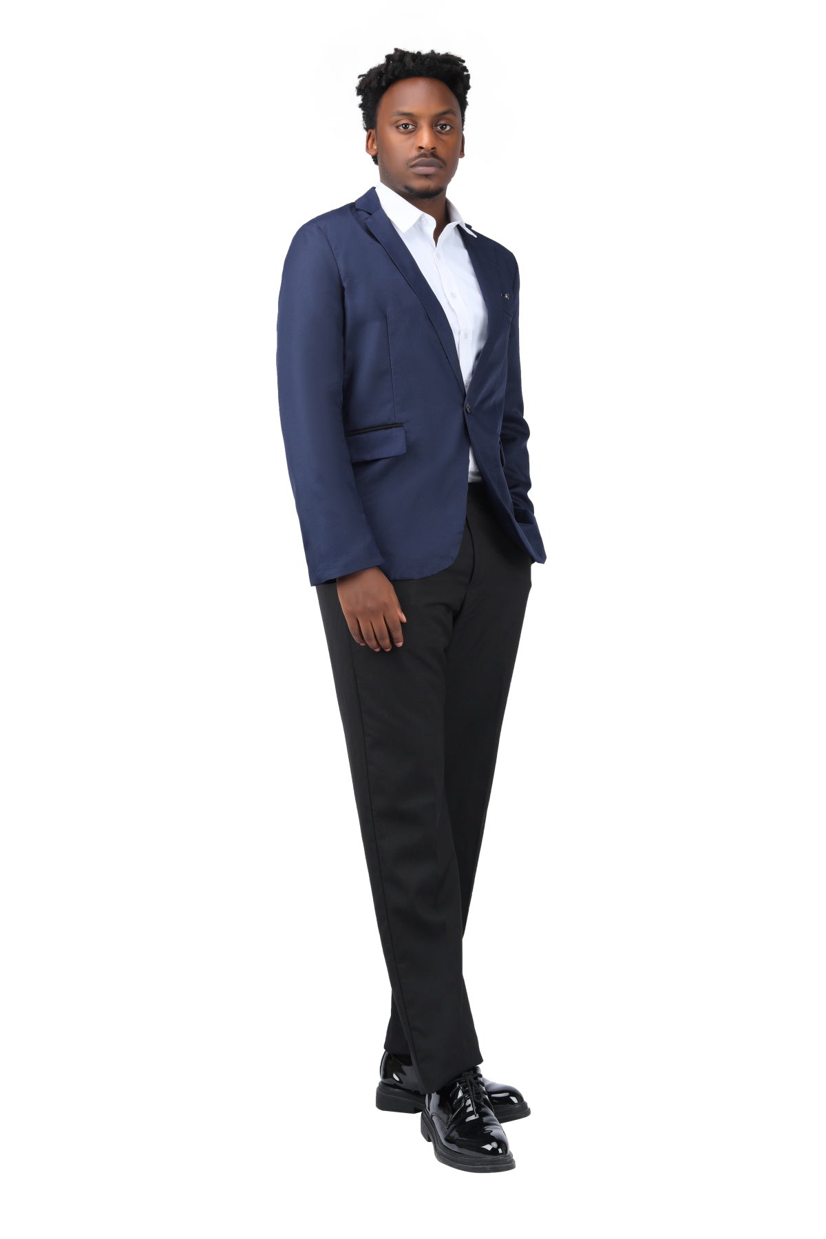 Slim Fit Men's Casual Suit Jacket - Lightweight Blazer Coat for Business & Office Wear - Navy Blue Formal Attire for Weddings, Parties & Special Occasions