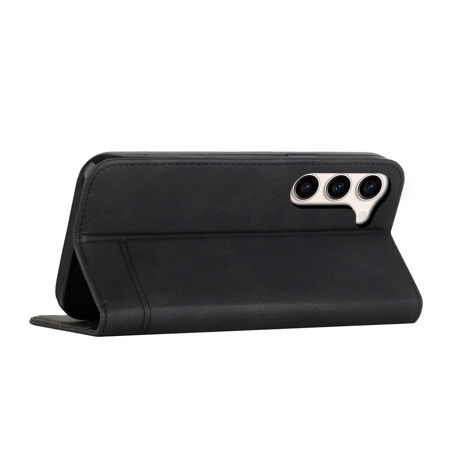 Samsung Galaxy S23 PU Leather Magnetic Wallet Case - Slim Flip Cover with Stand & Card Holder, Protective Phone Case for Samsung S23 5G (Black) | Perfect for Work, Travel & Everyday Use