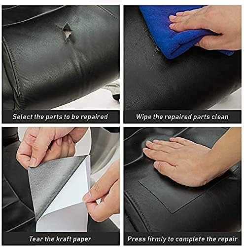 BAARITA Leather Repair Patch Kit for Sofas & Couches - Waterproof Self-Adhesive Leather Stickers for Furniture, Kitchen Cabinets - Fix Scratches & Tears on Leather Surfaces (Home & Office Use)