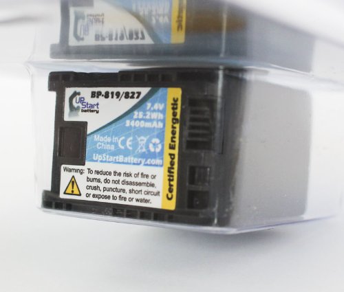 2 Pack Replacement Battery & Charger for Canon HG30 BP-827 - 3400mAh 7.4V Lithium-Ion Camcorder Battery Set - Compatible with Canon VIXIA HF R800/R700/R600/R500 - Perfect for Travel, Vlogging & Extended Shooting Sessions