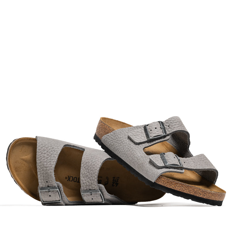 Birkenstock Arizona Nubuck Leather Sandals - Desert Buck Whale Grey | Comfortable Unisex Footwear for Beach, Travel & Everyday Wear