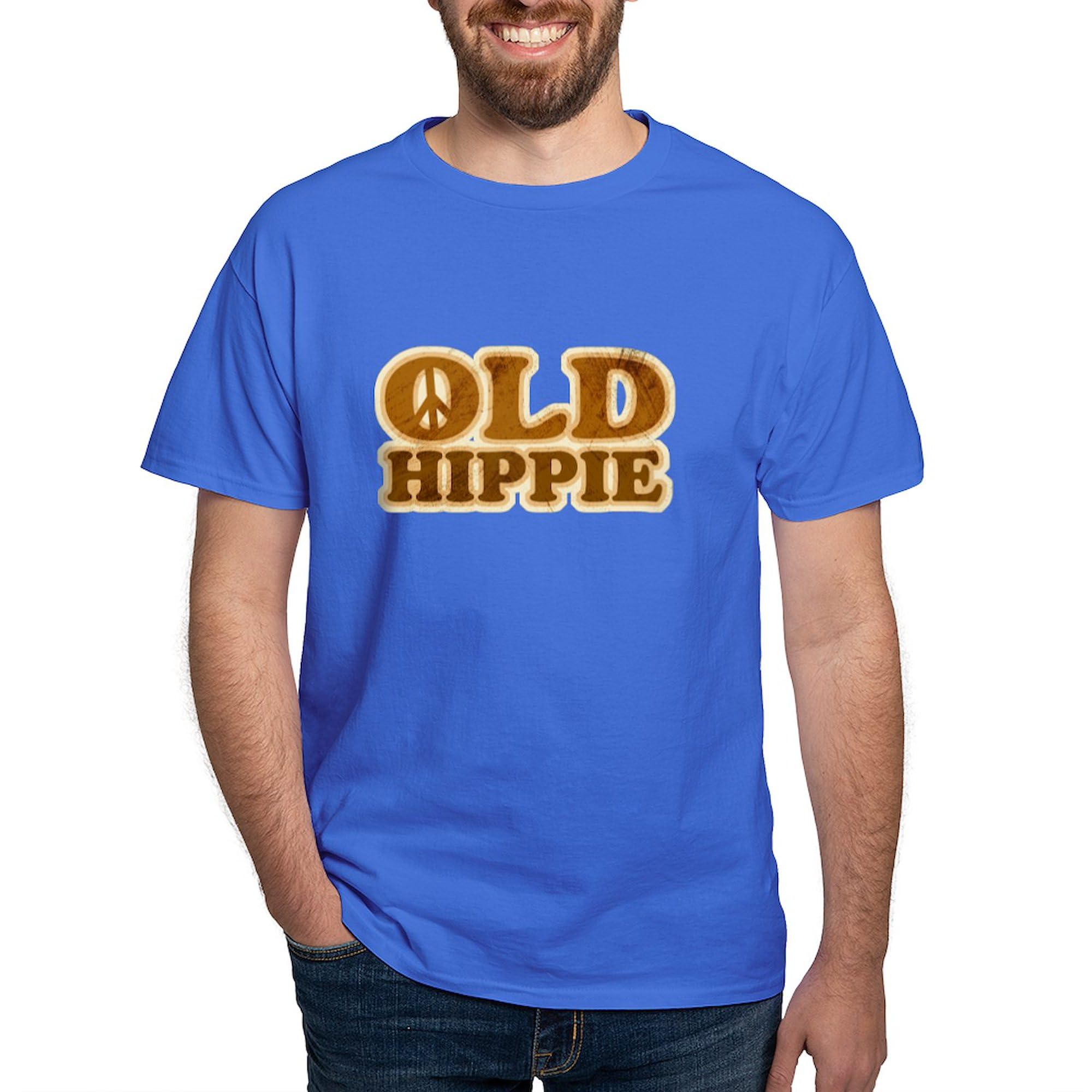 Old Hippie Peace Graphic T-Shirt for Men - 100% Cotton Classic Dark Tee | Casual Wear, Music Festivals & Vintage Style