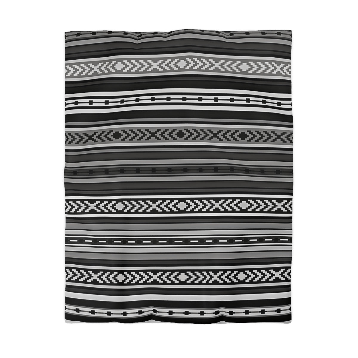Santa Fe Gray Microfiber Polyester Duvet Cover Set with Invisible Zipper - Southwestern Style Bedding for Queen, King, Full & Twin Size - Perfect for Guest Rooms, Master Bedrooms & Vacation Homes