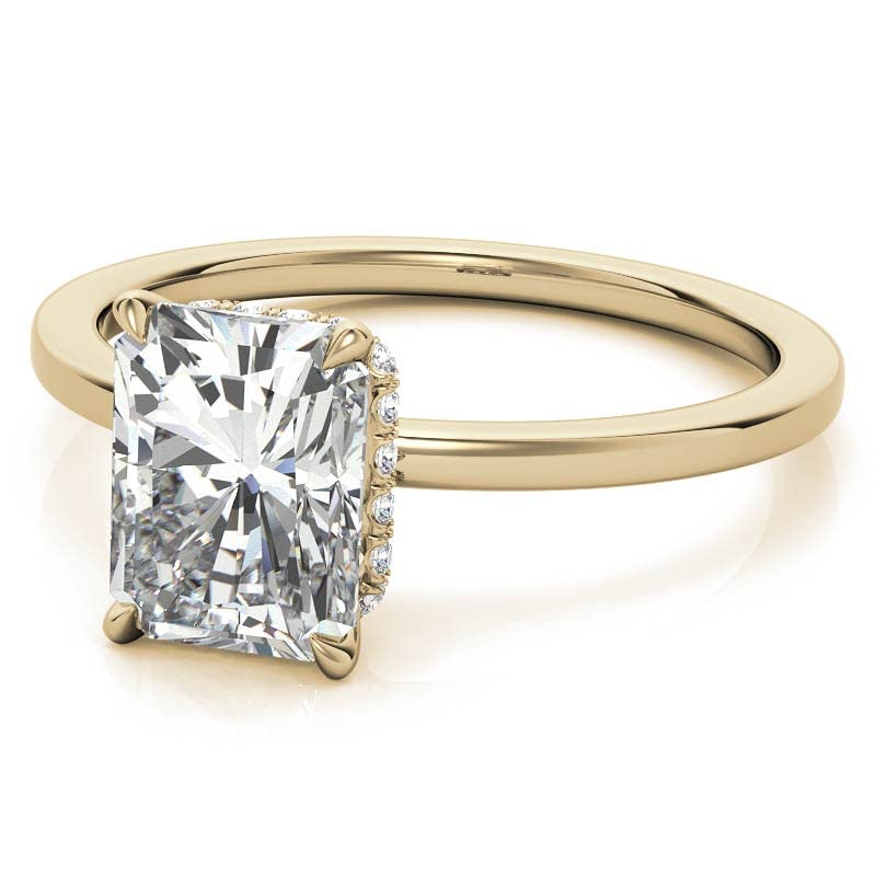 10K Solid Yellow Gold Handmade Engagement Ring - 2 CT Radiant Cut Moissanite Diamond Solitaire Wedding Band for Women - Perfect for Proposals, Anniversaries & Bridal Jewelry Gifts