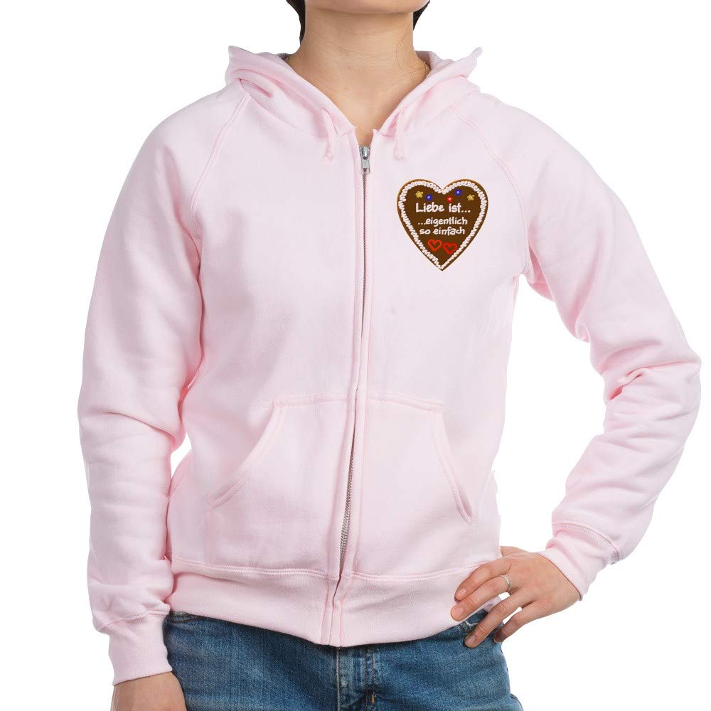 Liebe Ist... Women's Zip Hoodie - Soft Fleece Pullover with Front Pockets for Casual Wear, Gym & Outdoor Activities