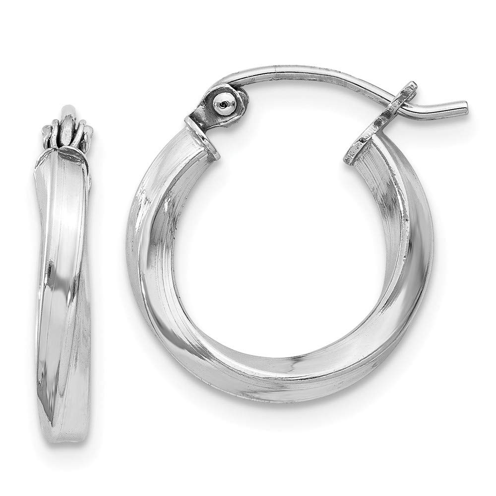 925 Sterling Silver Twisted Hoop Earrings for Women - 17mm x 15mm Dainty Everyday Jewelry, Gift for Her, Perfect for Work & Date Night