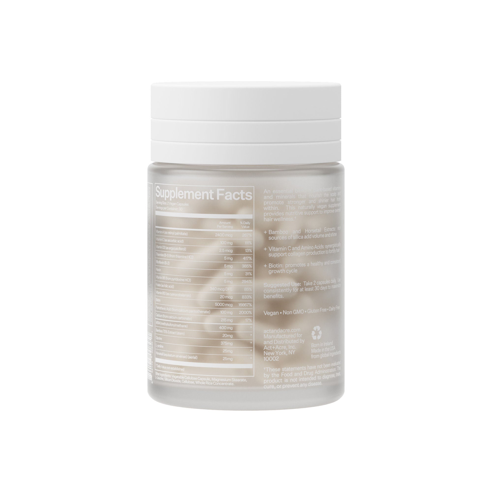 Natural Plant-Based Hair Growth Capsules - Cold Processed for Maximum Nutrient Retention | Supports Stronger, Healthier Hair for Men & Women | Perfect for Daily Hair Care Routine