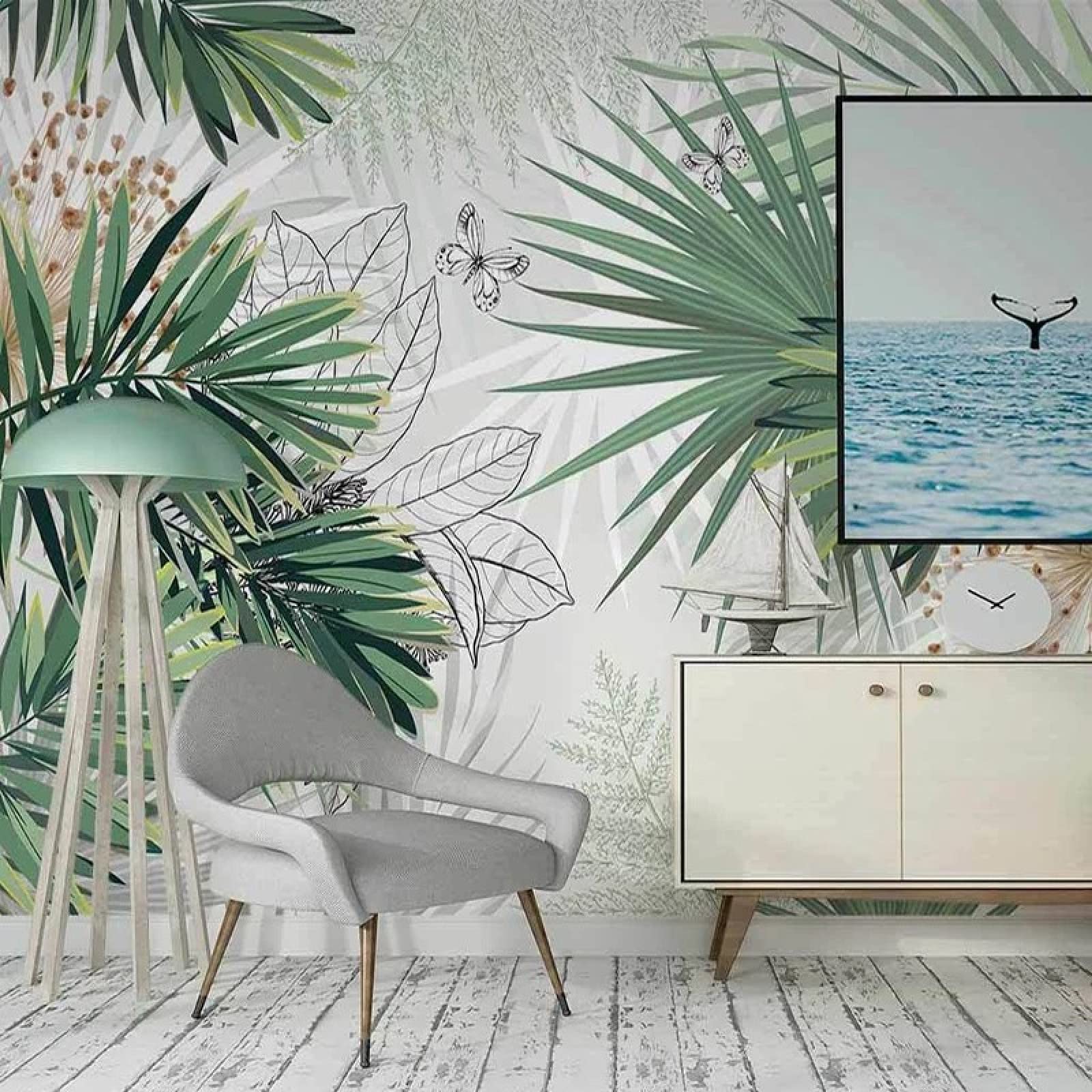 Custom 3D Photo Wallpaper - Modern Hand Painted Leaves Design for Living Room & Bedroom Decor - 430x300cm Large Fresco Mural - Perfect for Home, Office, and Commercial Spaces