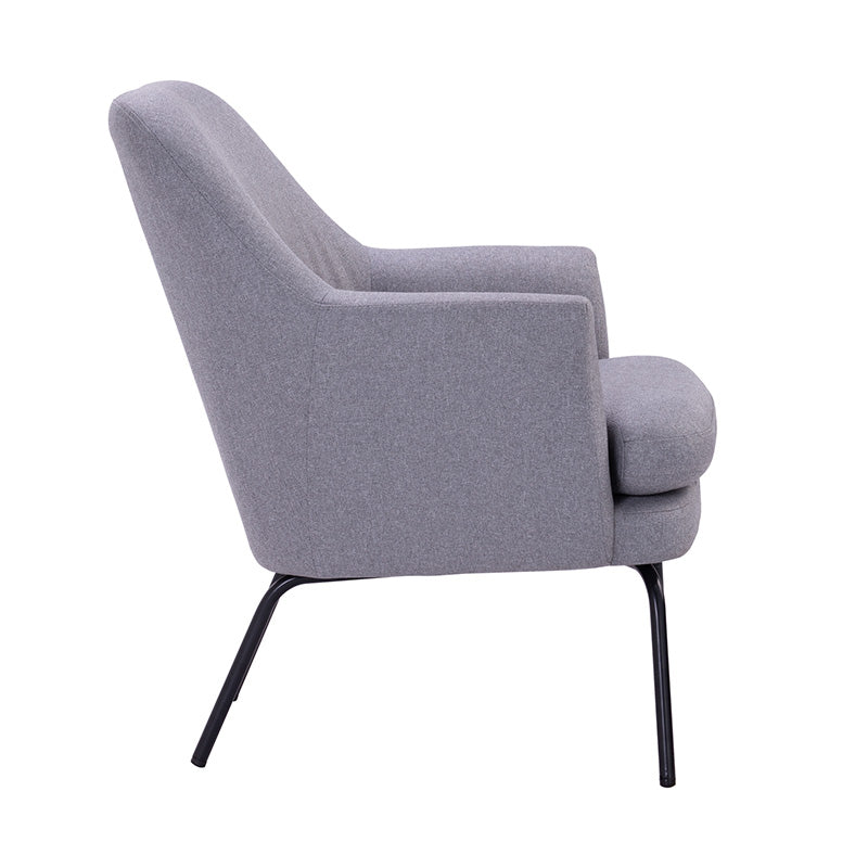 LUCIAN Modern Lounge Chair in Pewter Grey - Stylish Comfort for Living Room, Bedroom, or Office
