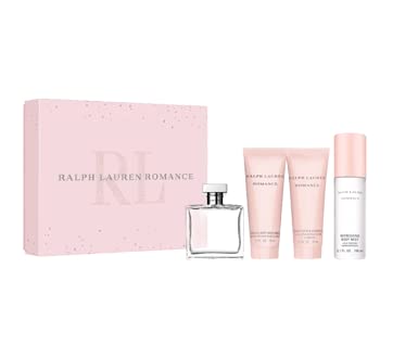 Ralph Lauren Romance Eau De Parfum Gift Set - 4 Piece Fragrance Collection for Women, Floral Scent Perfume, Holiday & Valentine's Day Present - Perfect for Date Nights, Anniversaries & Special Occasions