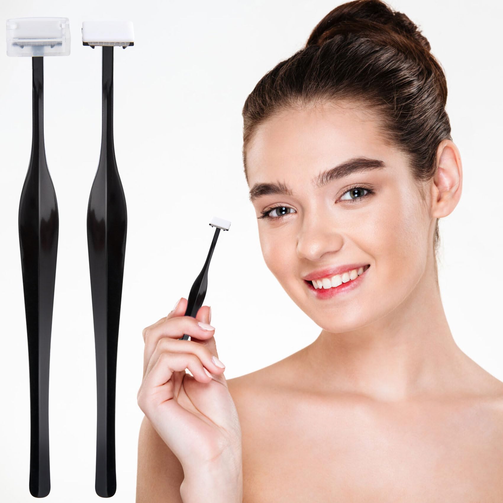 24 Pack Stainless Steel Eyebrow Trimmer Razors - Precision Facial Hair Removal Tool for Women & Men | Eyebrow Shaper, Makeup Essential for Smooth Skin Care & Grooming at Home or Salon