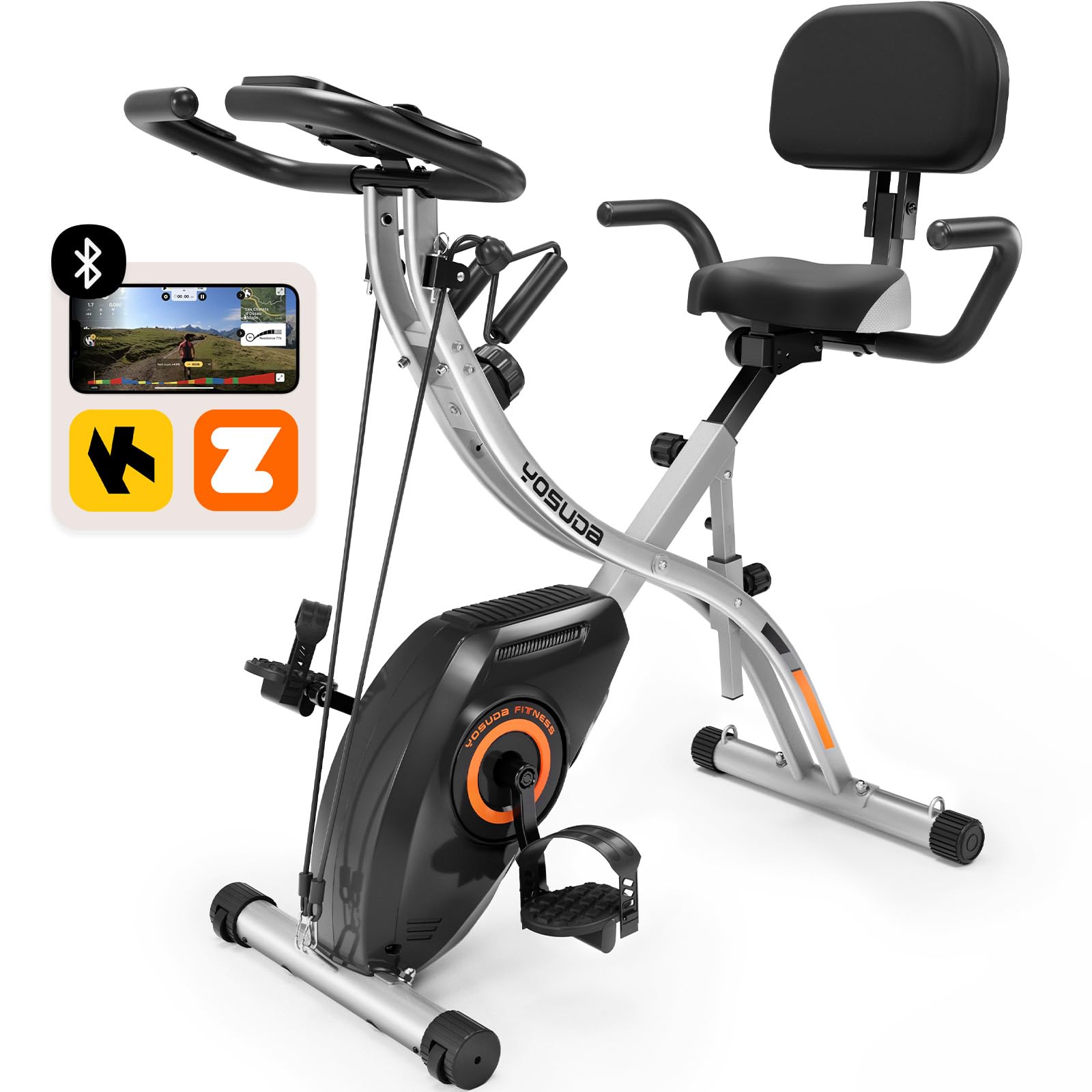 YOSUDA Foldable Exercise Bike for Home Gym - Adjustable Stationary Bicycle with LCD Monitor for Cardio & Strength Training | Perfect for Small Spaces, Apartment Workouts & Indoor Cycling