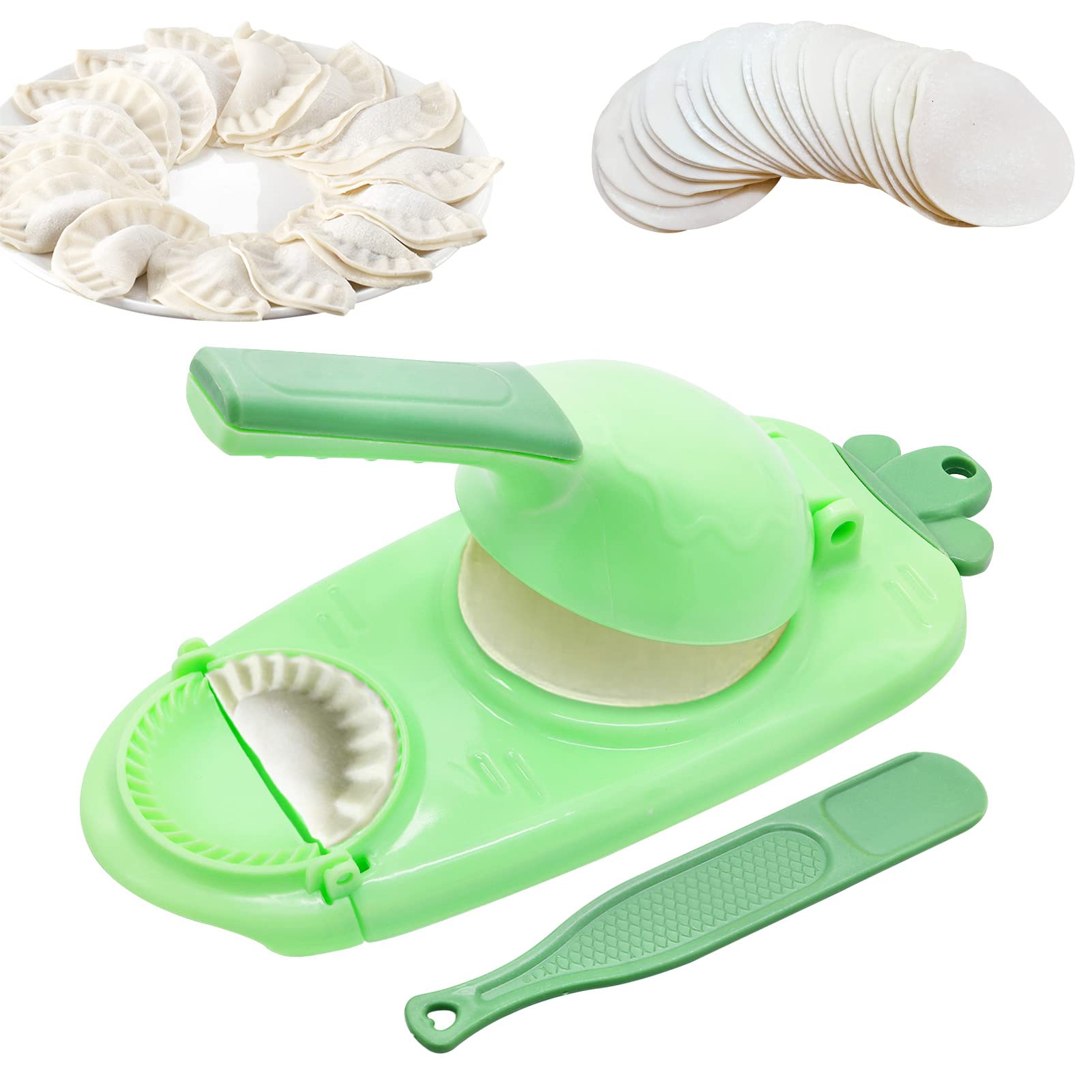 2 in 1 Dumpling Maker Machine - Manual Dumpling Press & Dough Wrapper Mold for Homemade Dumplings | Kitchen DIY Tool for Dumpling Skin Press & Baking Pastry | Perfect for Asian Cooking, Family Gatherings & Holiday Meal Prep