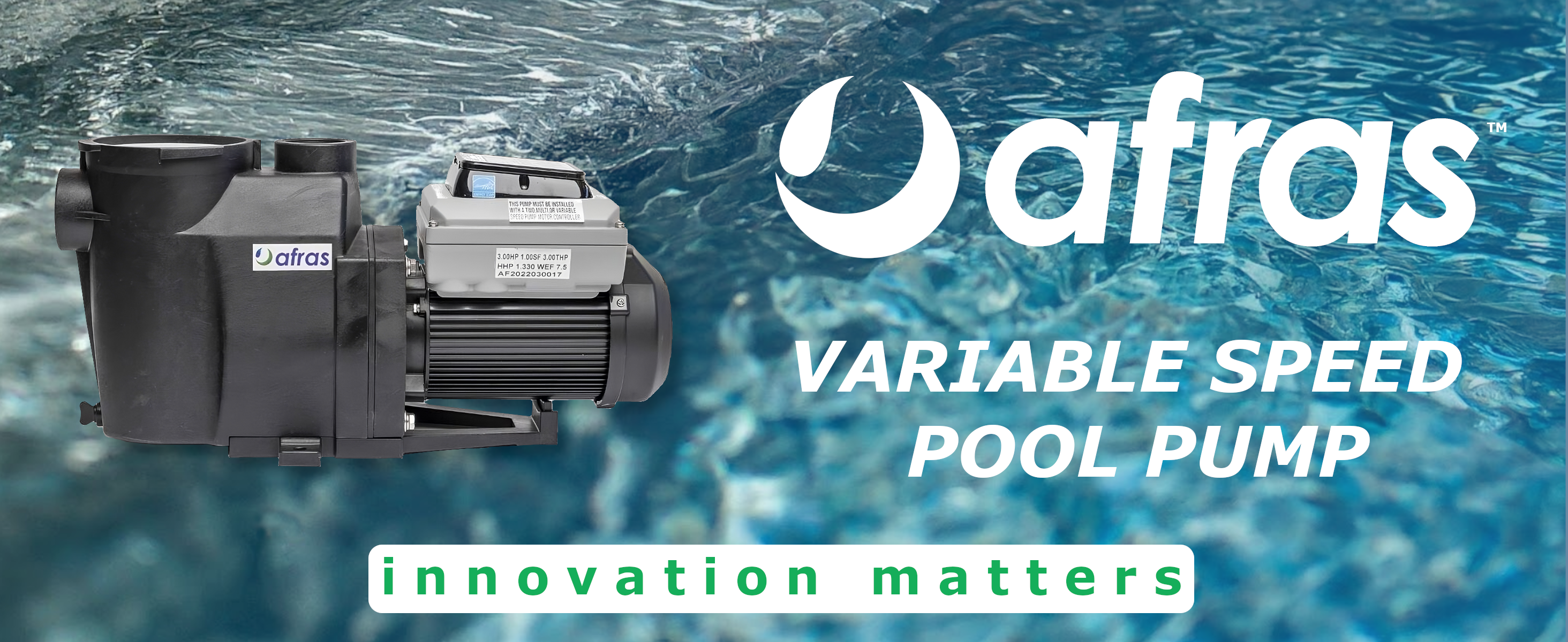 Afras Variable Speed Pump - High Efficiency Water Pump for Pools, Hot Tubs & Fountains | Energy Saving, Quiet Operation | Perfect for Home, Garden & Commercial Use