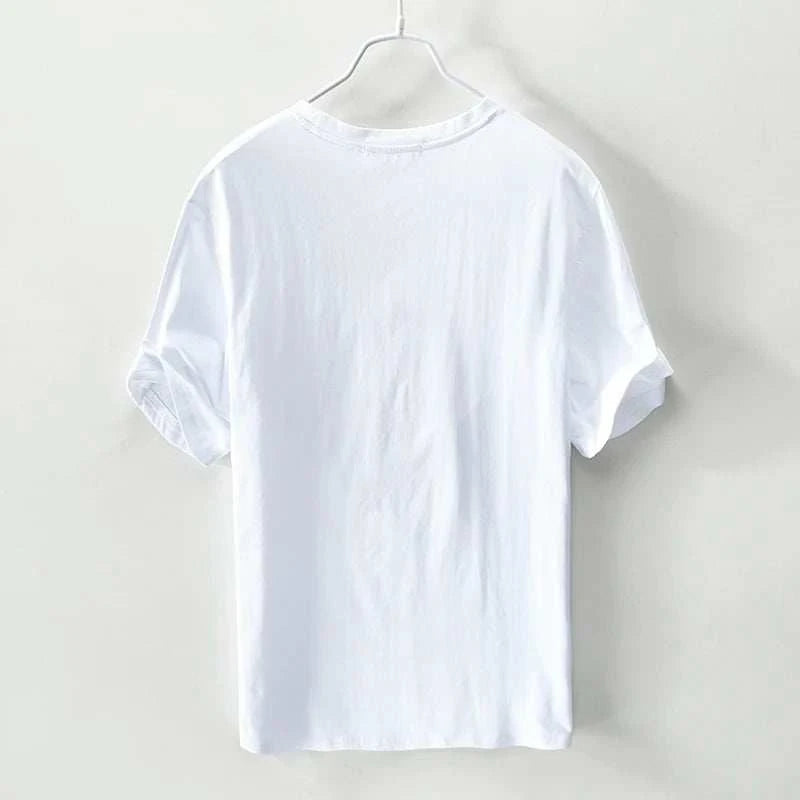 Stylish Tree Print Slim Fit Summer T-Shirt for Men - Breathable Cotton Casual Tee for Outdoor Activities & Vacation Wear