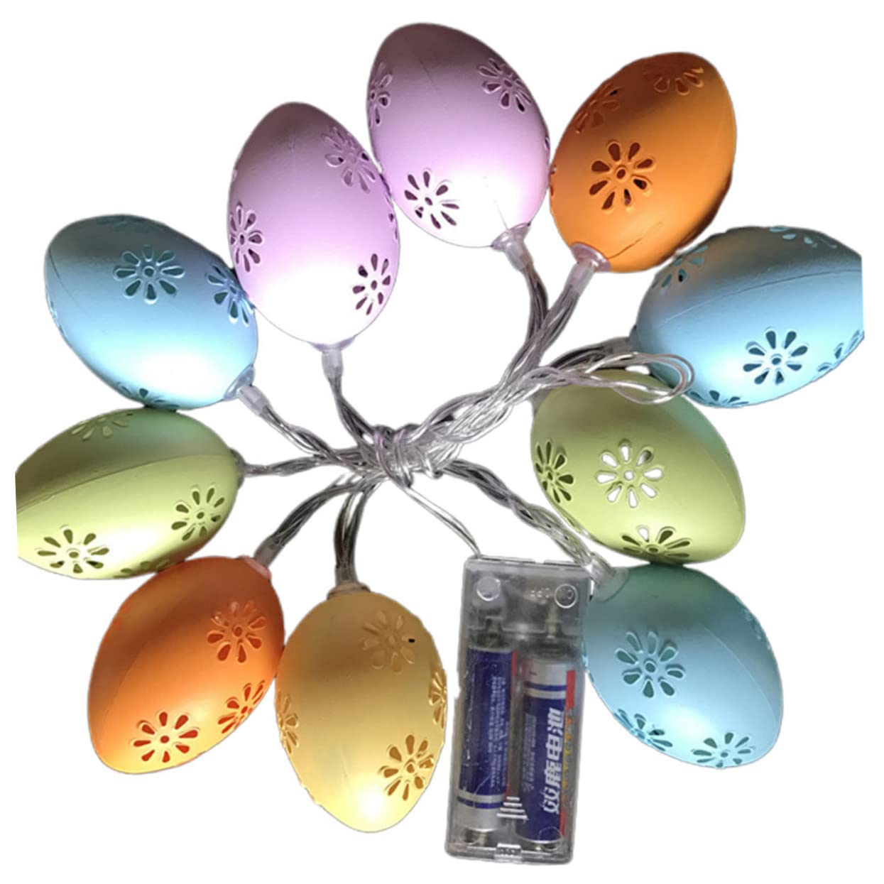 SEWACC Easter Egg Fairy Lights - 20 LED Hanging Window Decorations for Easter, Holiday & Party Decor - Battery Operated Flashing String Lights for Indoor/Outdoor Use - Perfect for Home, Garden, Christmas Tree & Festive Events