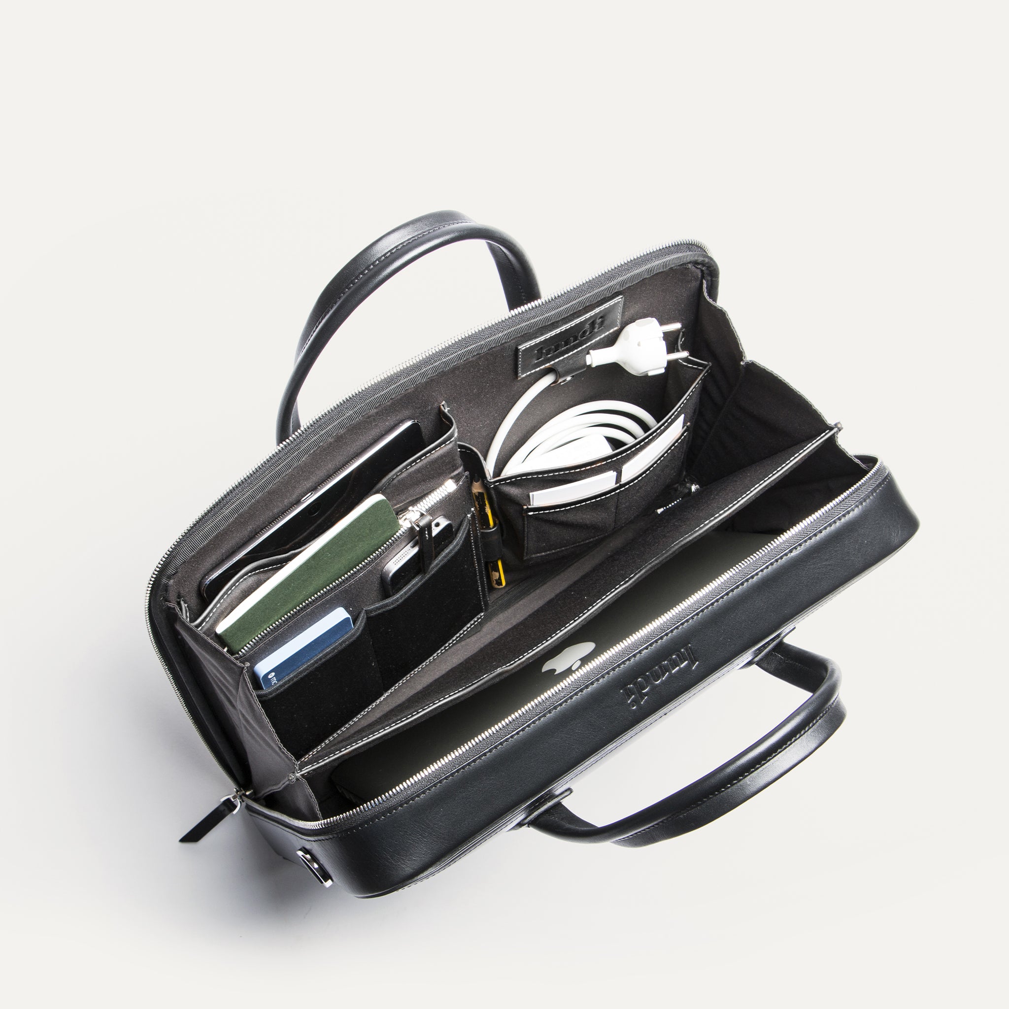 DIEGO Gray Toile & Black Leather Crossbody Bag - Stylish and Durable for Work, Travel, and Everyday Use