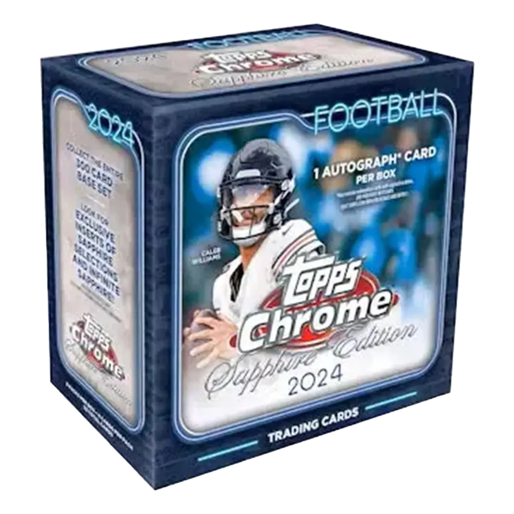 2024 Topps Chrome Sapphire Edition Football Trading Cards Hobby Box - Premium Collectible for NFL Fans & Card Investors (Perfect for Grading, Trading, and Display)