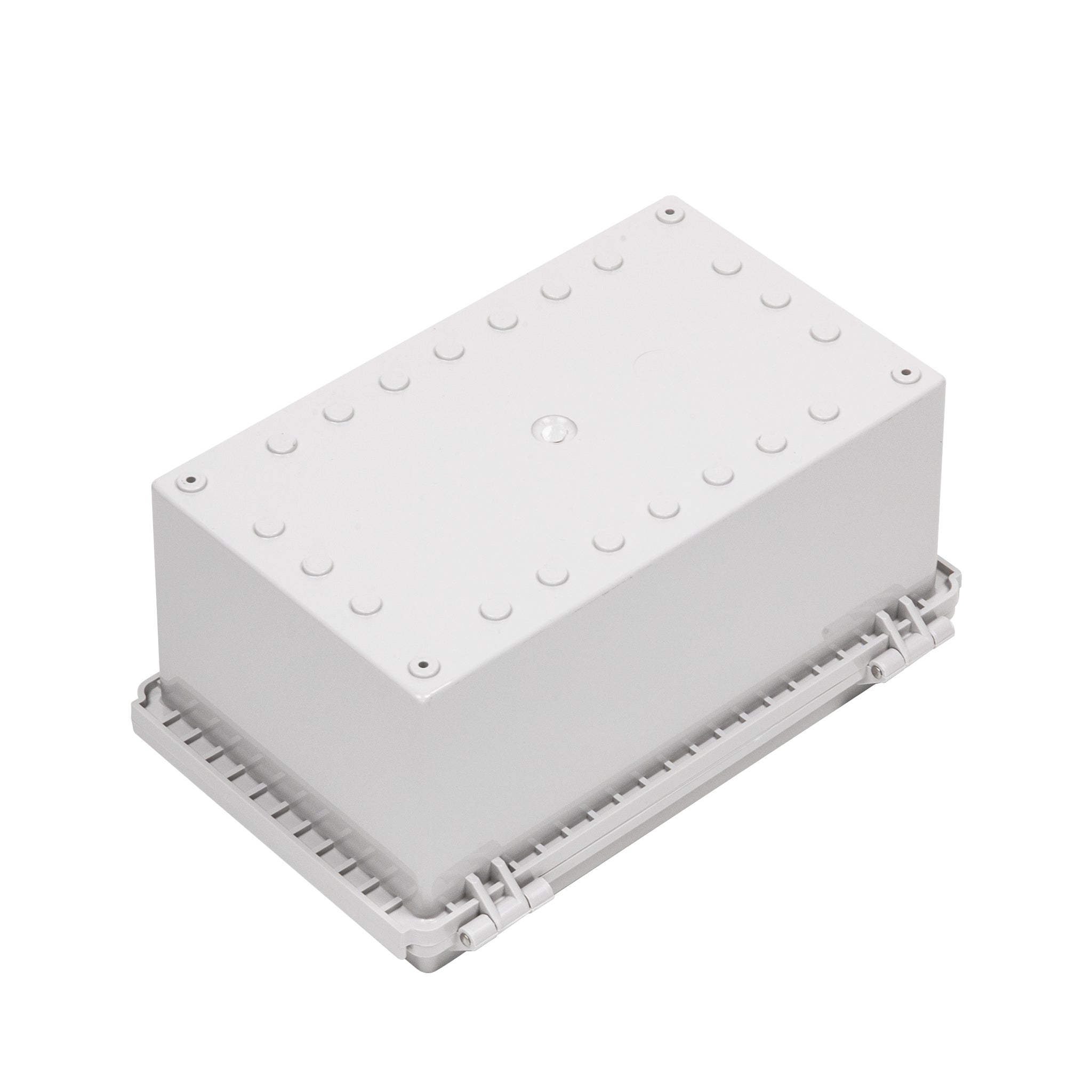 Boxco P Series 6.30 x 10.24 x 3.94 Inches (160 x 260 x 100mm) Waterproof Plastic Enclosure - IP67 & IK08 Rated, ABS Material with Grey Cover, Molded Hinge & Latch - Ideal for Outdoor Electronics, Industrial Equipment & Electrical Components Protection