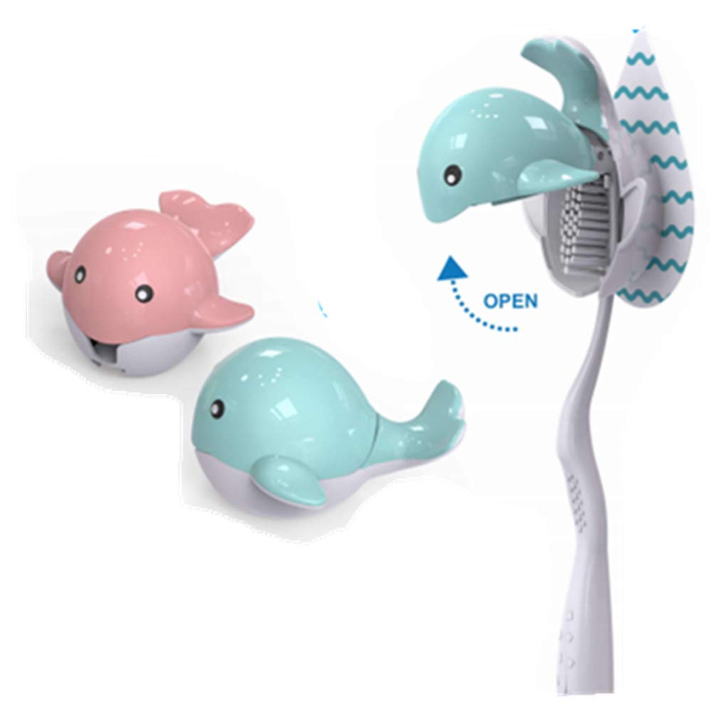 Cartoon Toothbrush Holder for Kids - Cute Pink & Blue Whale Design, Bathroom Organizer for Brushes & Toothpaste - Perfect for Kids' Bathrooms, Nursery, and Travel