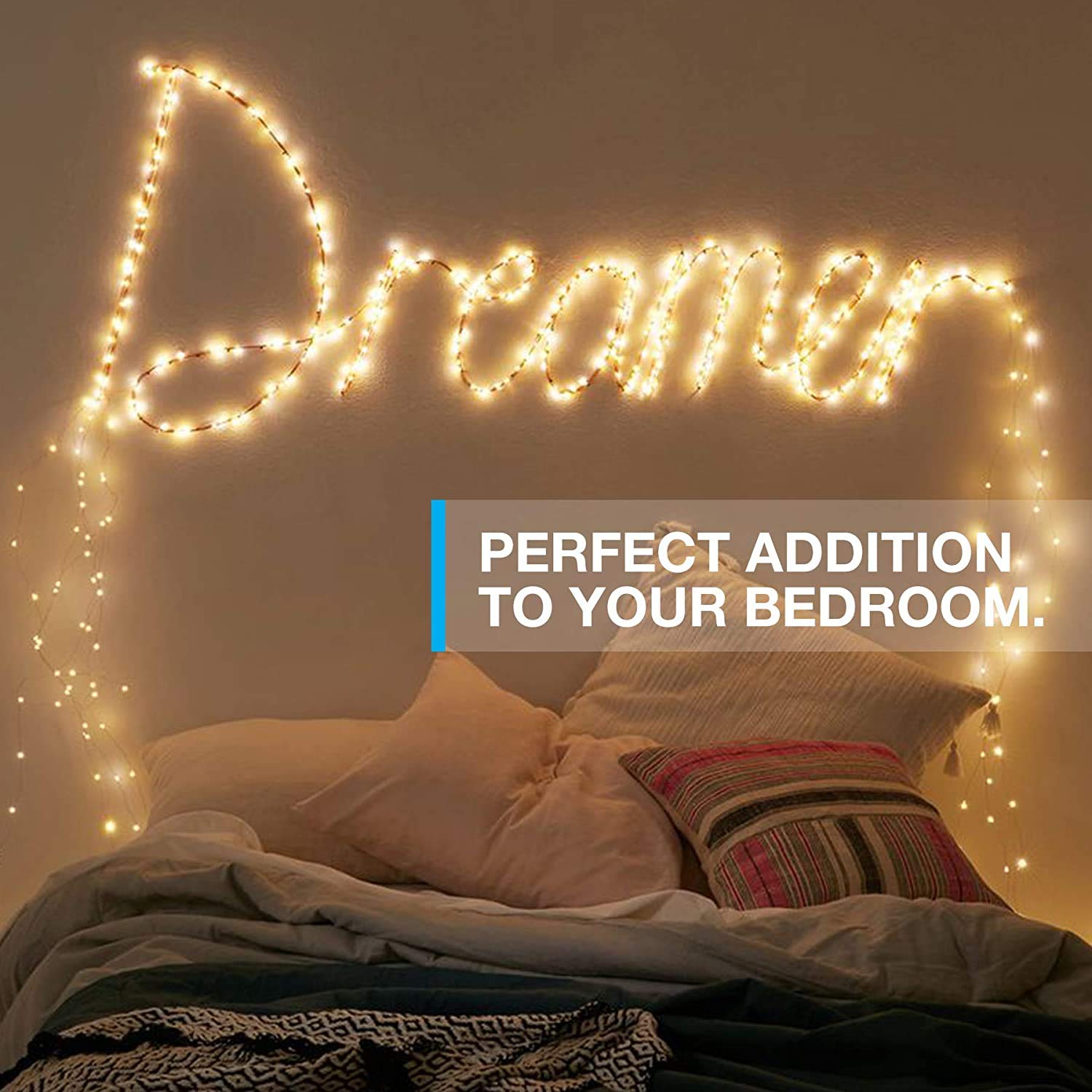 100LED USB Fairy Lights - 33ft Waterproof Twinkle String Lights with 8 Lighting Modes for Bedroom, Wedding, Party, Home, Patio, Lawn & Garden Decor | Indoor & Outdoor Decorative Lighting for Romantic Ambiance & Holiday Celebrations