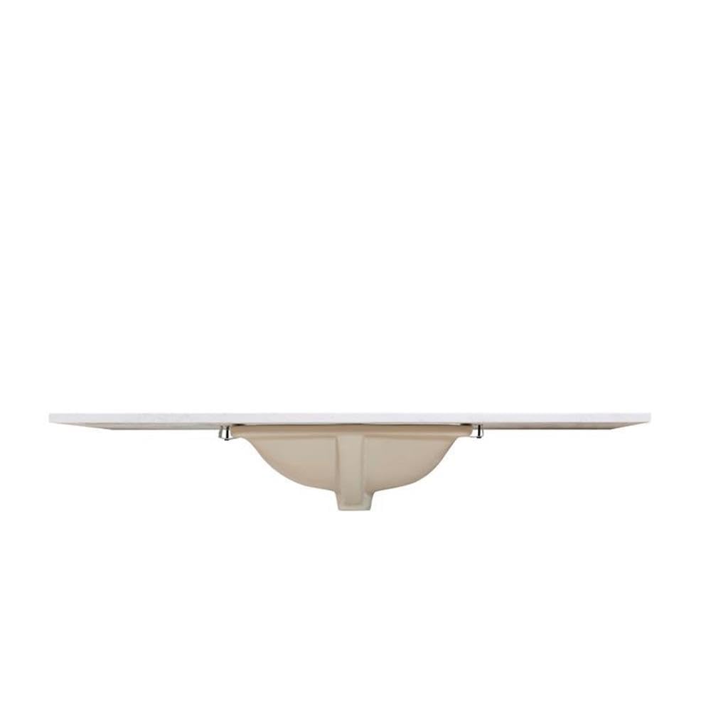 49 Inch White Composite Stone Single Basin Vanity Top with Integrated Sink - Perfect for Bathroom Remodeling & Modern Home Decor