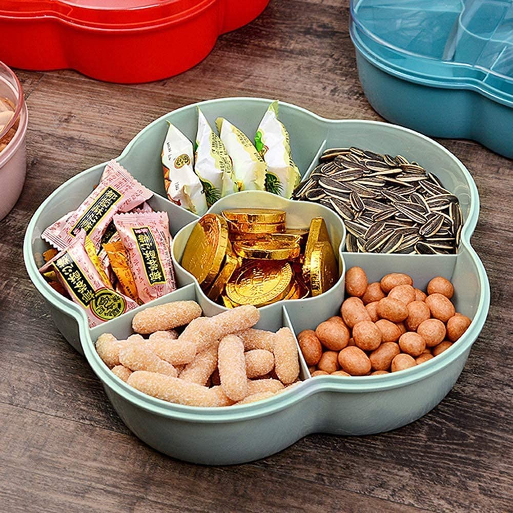 Snack Storage Box with Lid - Airtight Candy & Dried Fruit Container for Kitchen, Pantry, Picnics, and Office Organization (Red)