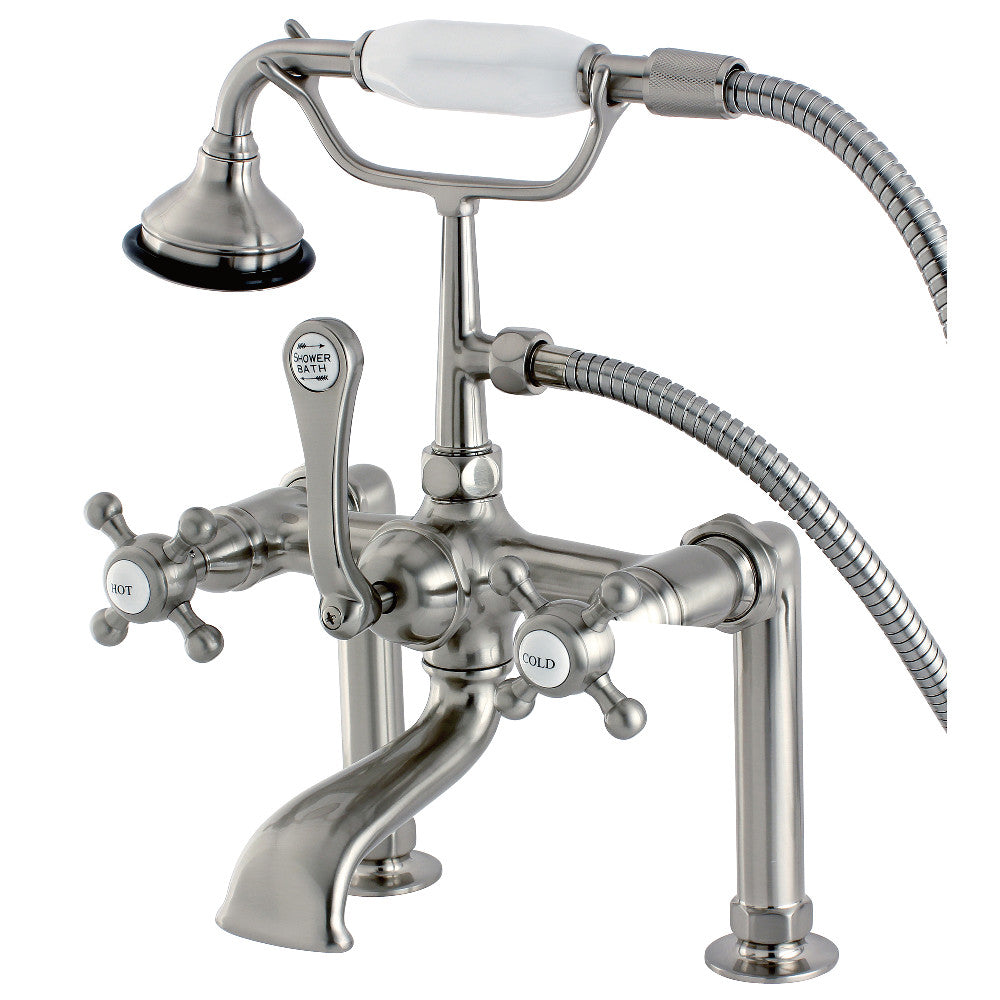 Vintage AE103T8BX English Country Clawfoot Tub Faucet - Deck Mount Antique Brass Bathroom Sink Faucet for Vintage & Farmhouse Style Bathrooms
