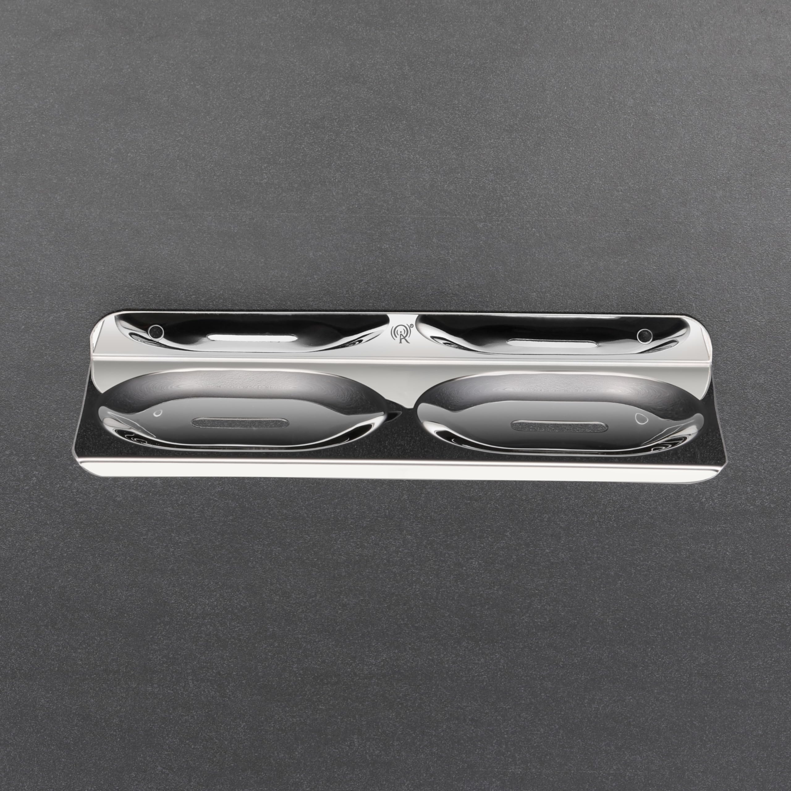 Raxon Stainless Steel Double Soap Dish Holder - Round Chrome Finish Soap Stand for Bathroom & Kitchen - Corrosion Resistant Soap Case (Silver, Pack of 1) | Perfect for Showers, Sinks, and Countertop Organization