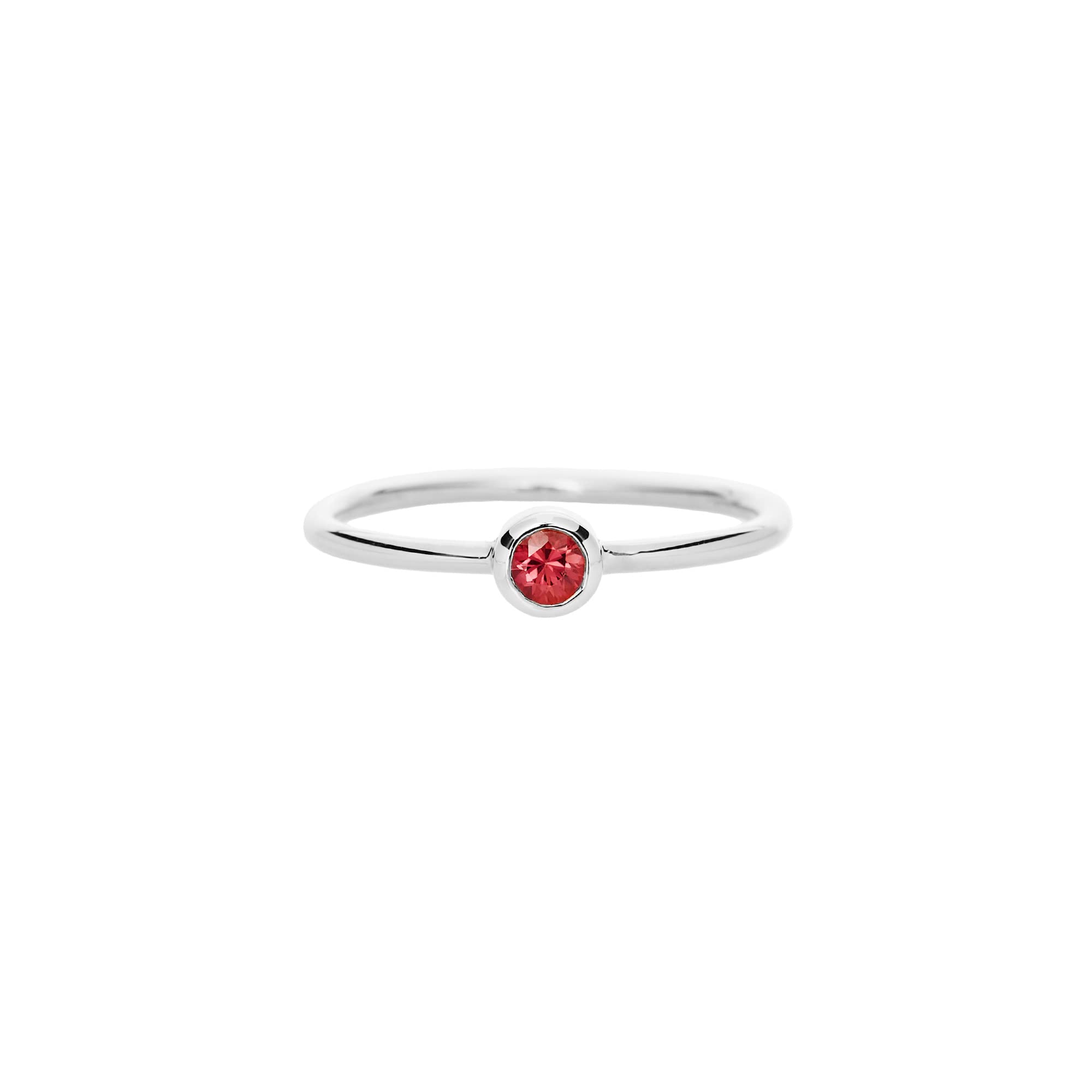 9K 14K 18K Solid Gold Ring with Red Sapphire - September Birthstone Solitaire Gemstone Jewelry | Elegant Round Band for Women | Perfect Birthday Gift for Her, Anniversary or Special Occasion | Code: 0.002