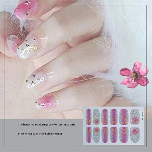 GERALD 6 Sheet Nail Polish Strips Set with Nail File - DIY Nail Art Decals for Home, Salon & Party Use - Waterproof & Long-Lasting Nail Stickers for Women & Girls